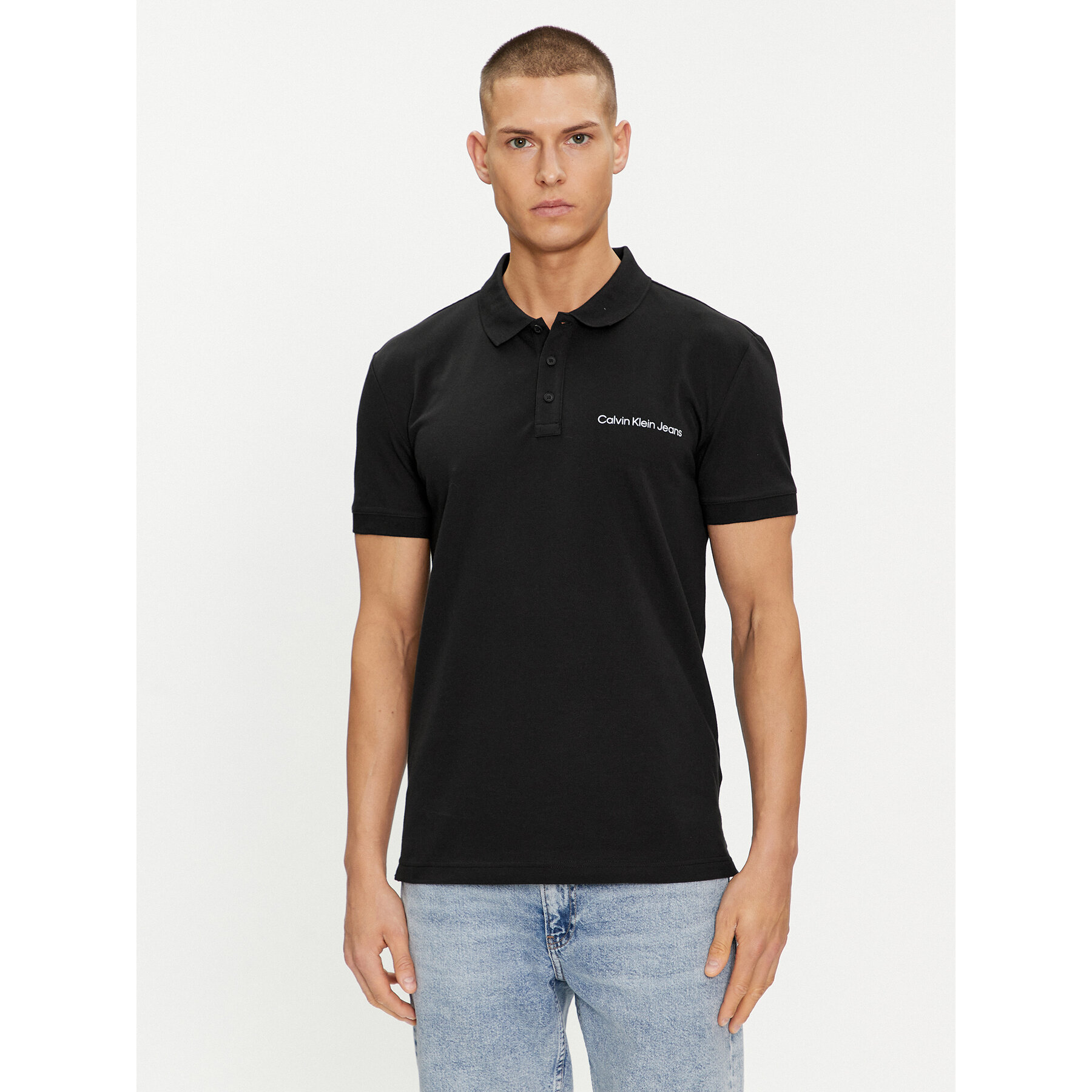 Calvin Klein Jeans Pólóing Institutional J30J325495 Fekete Regular Fit