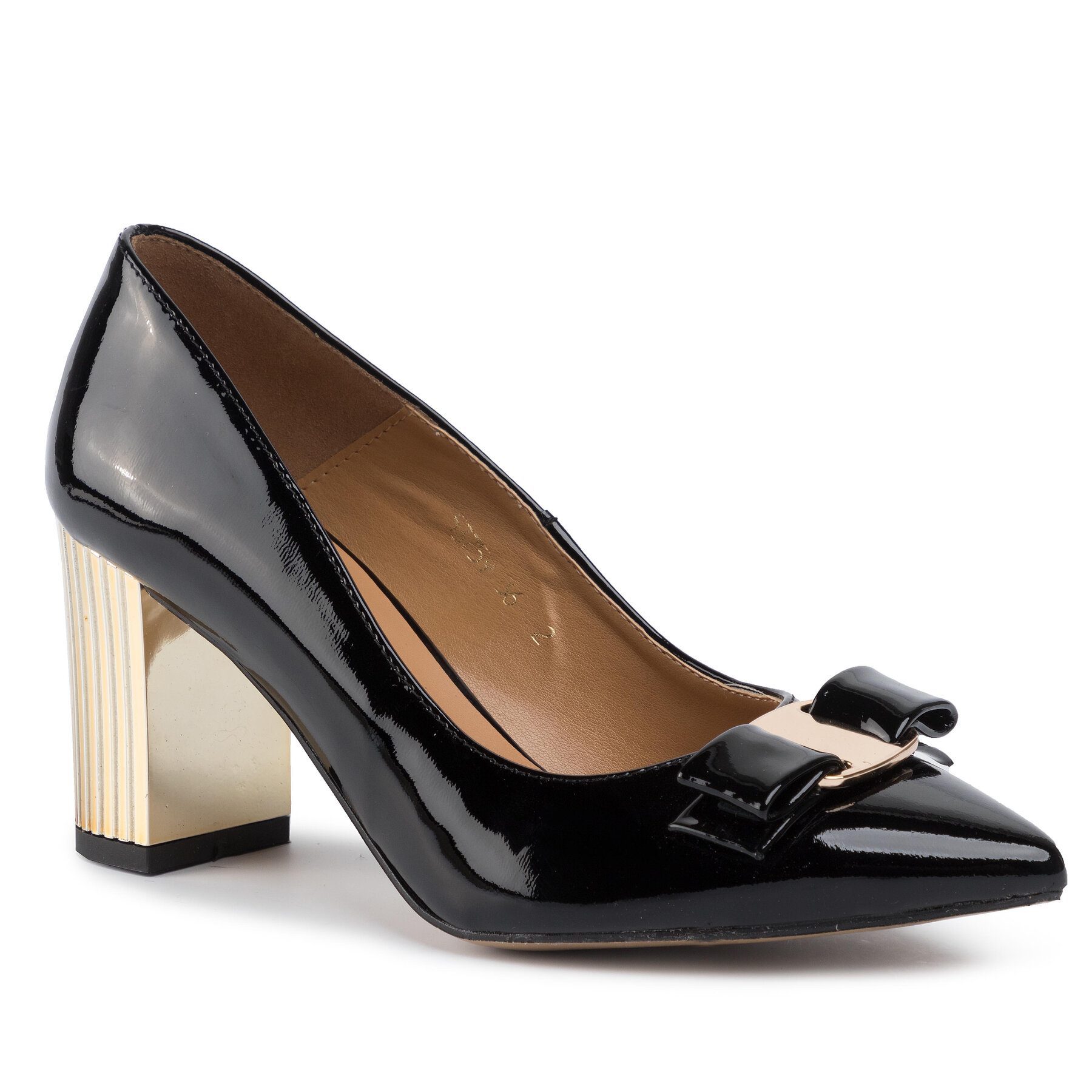 Pantofi Sagan 3759 Czarny Lakier