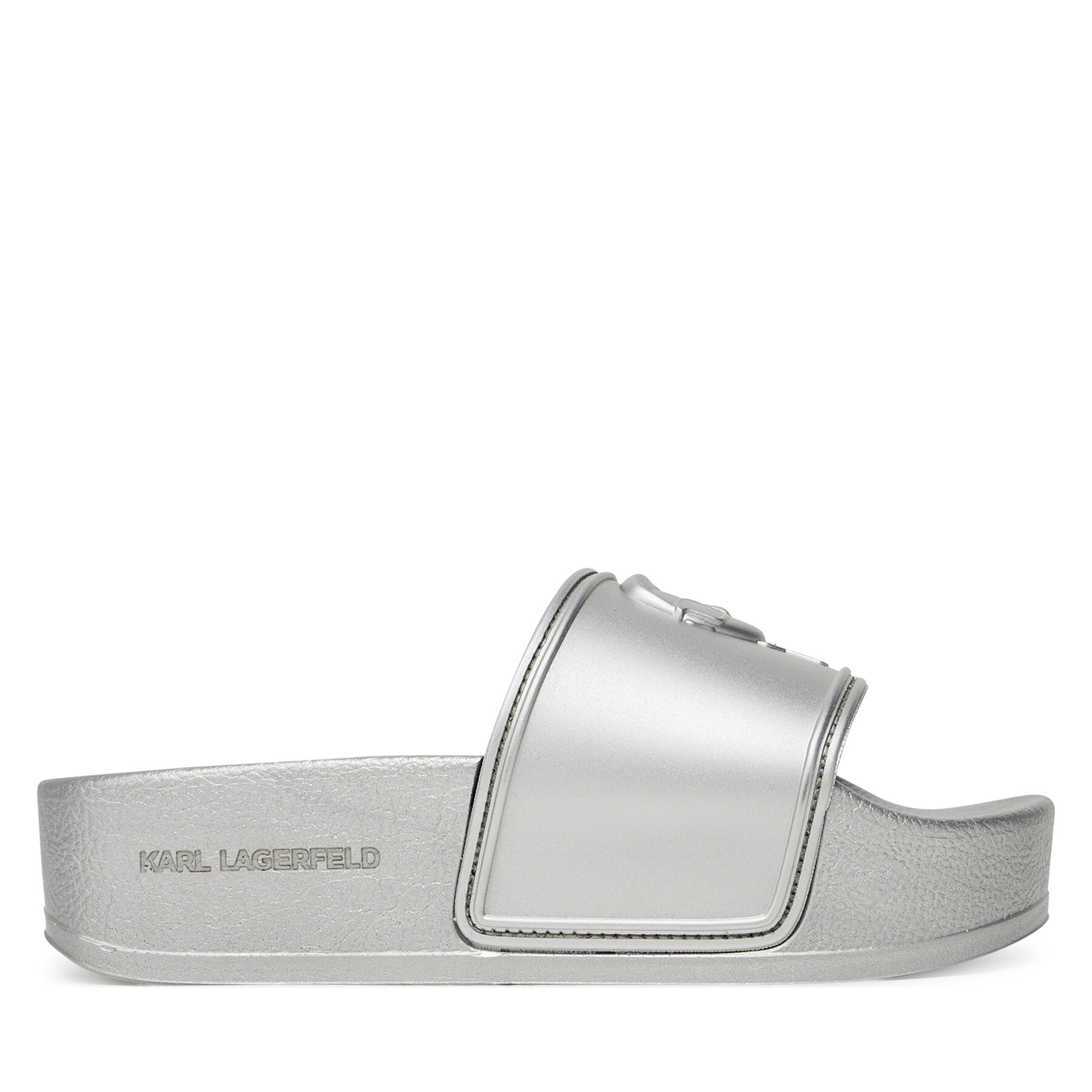Damskie Klapki KARL LAGERFELD, Rozmiar 36 Srebrny Kondo Maxi KL80819M