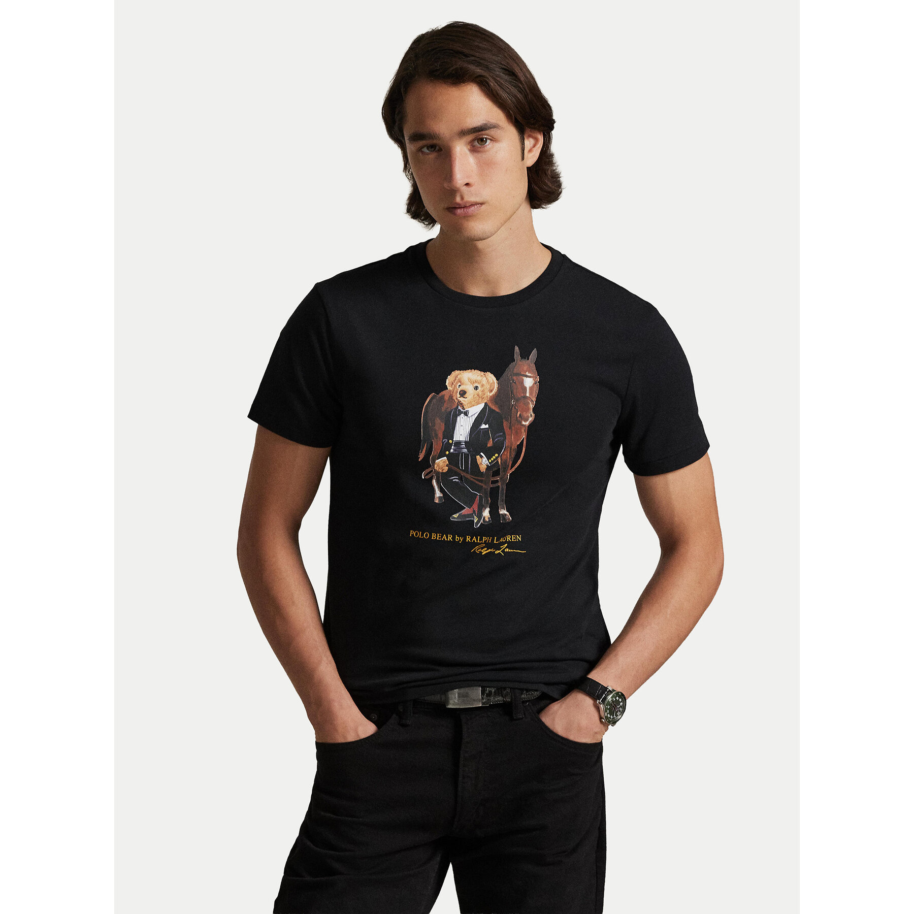 Polo Ralph Lauren T-Shirt 710P08093002 Schwarz Custom Slim Fit
