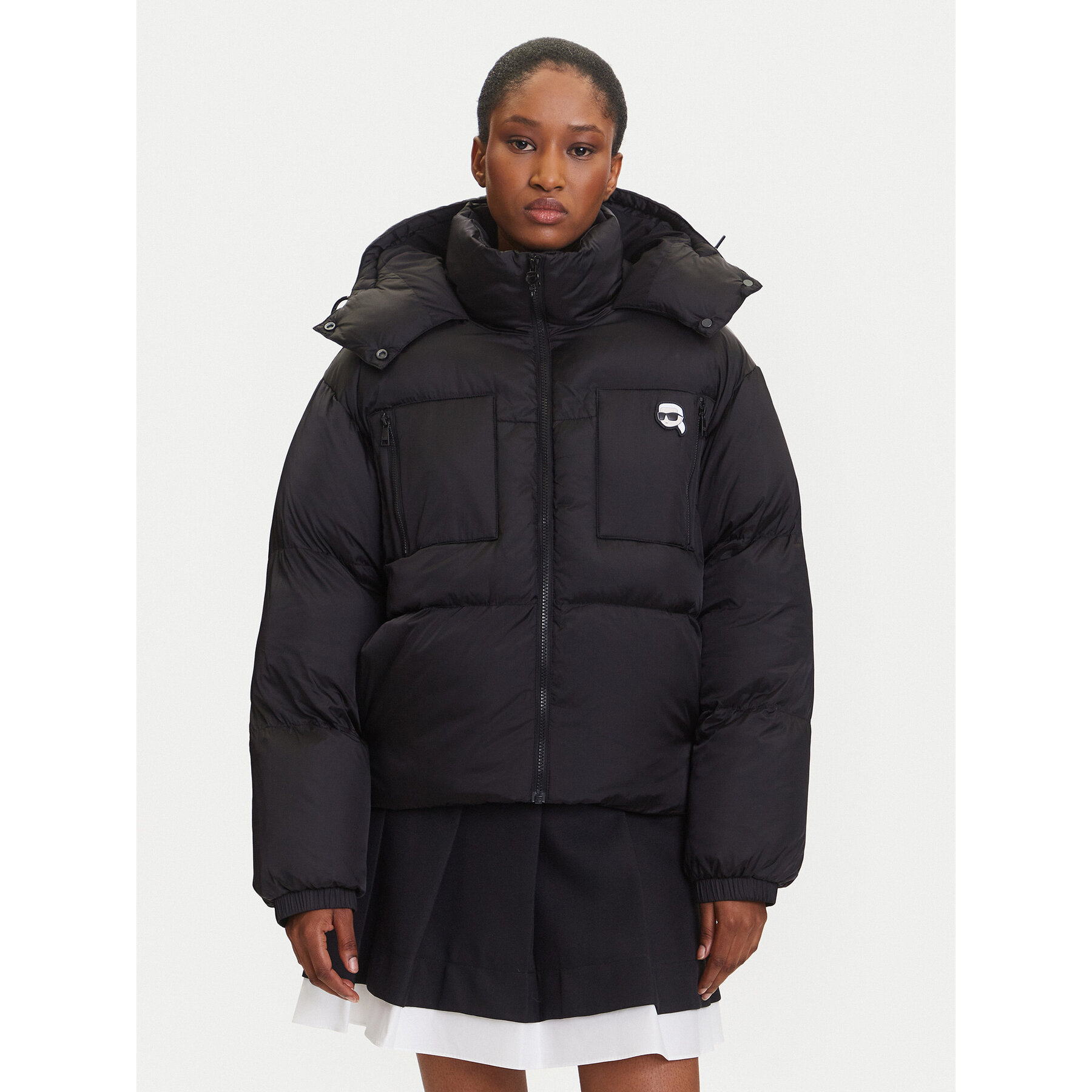 KARL LAGERFELD Winterjacke A3W15020 Schwarz Regular Fit
