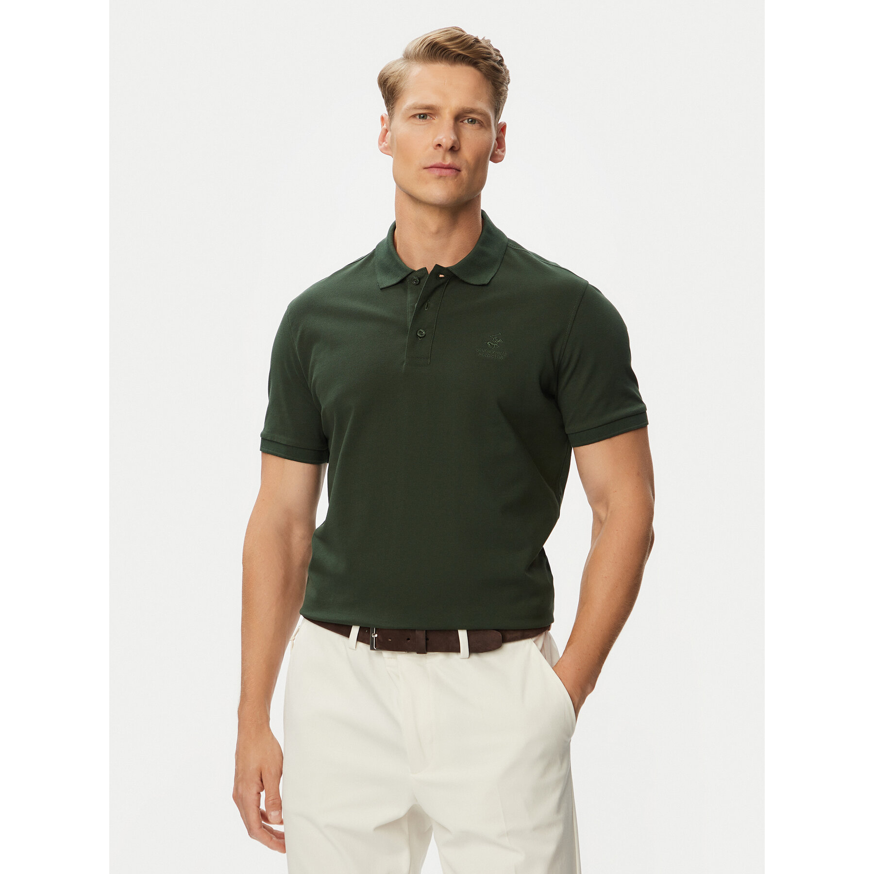 Beverly Hills Polo Club Polo P-SS26M-P42560 Tamno zelena Regular Fit