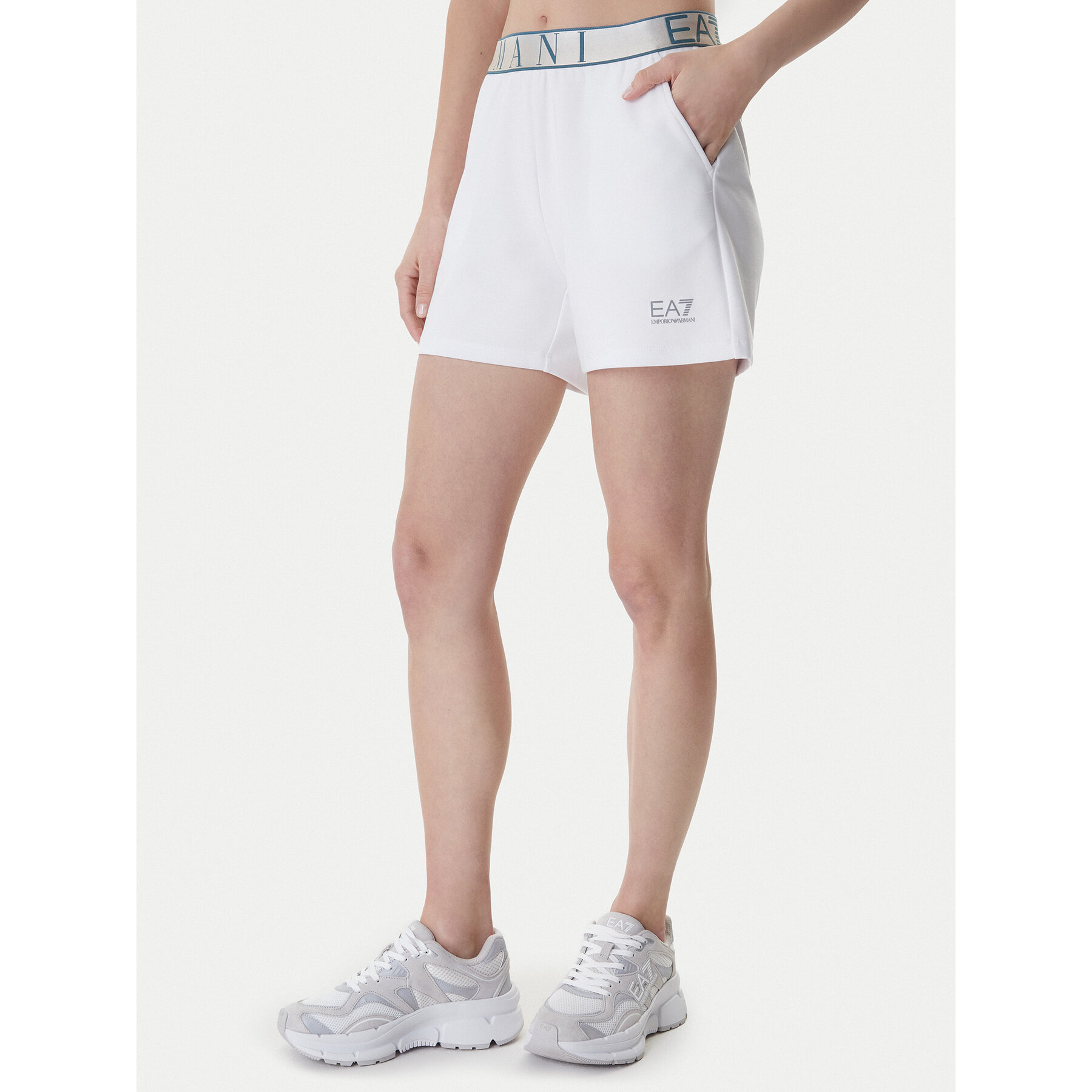 EA7 Emporio Armani Sportshorts 7W001153 AF12501 Weiß Regular Fit