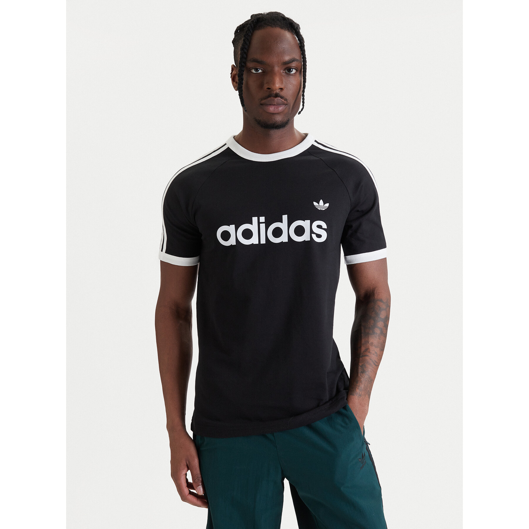 adidas T-Shirt 3-Stripes Ringer KF0417 Schwarz Slim Fit