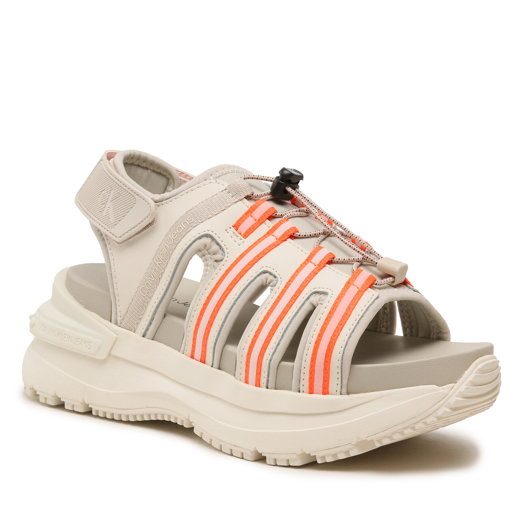 Sandale Calvin Klein Jeans Chunky Hybrid Sandal Hiking YW0YW01075 Eggshell/Creamy White ACF