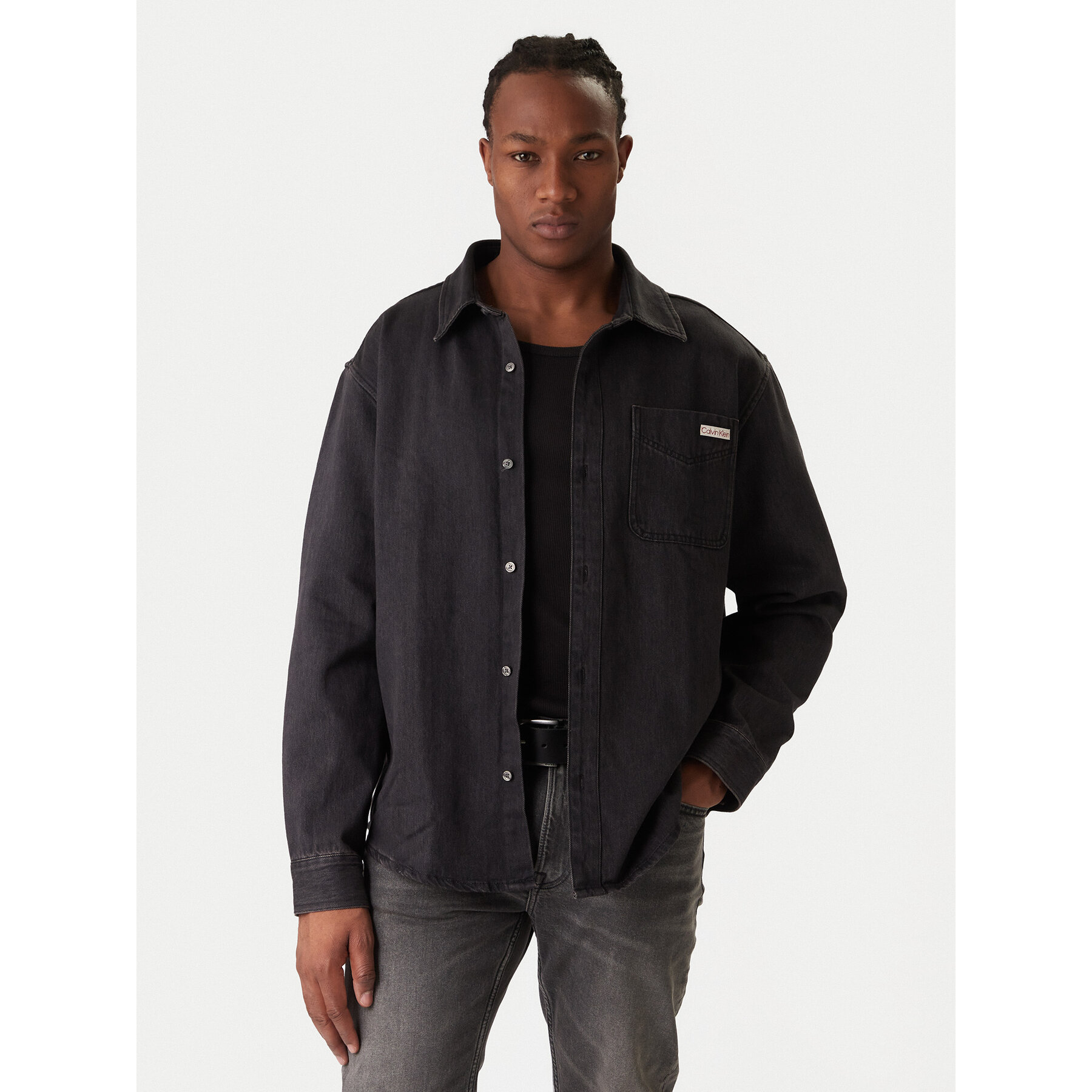 Calvin Klein Jeans Jeanshemd Classic LV04RD765G Schwarz Relaxed Fit