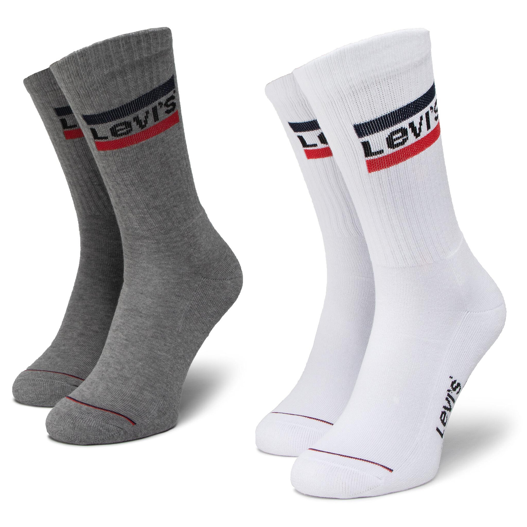 Lot de 2 paires de chaussettes hautes unisexe Levi's® 37157-0151 Gris