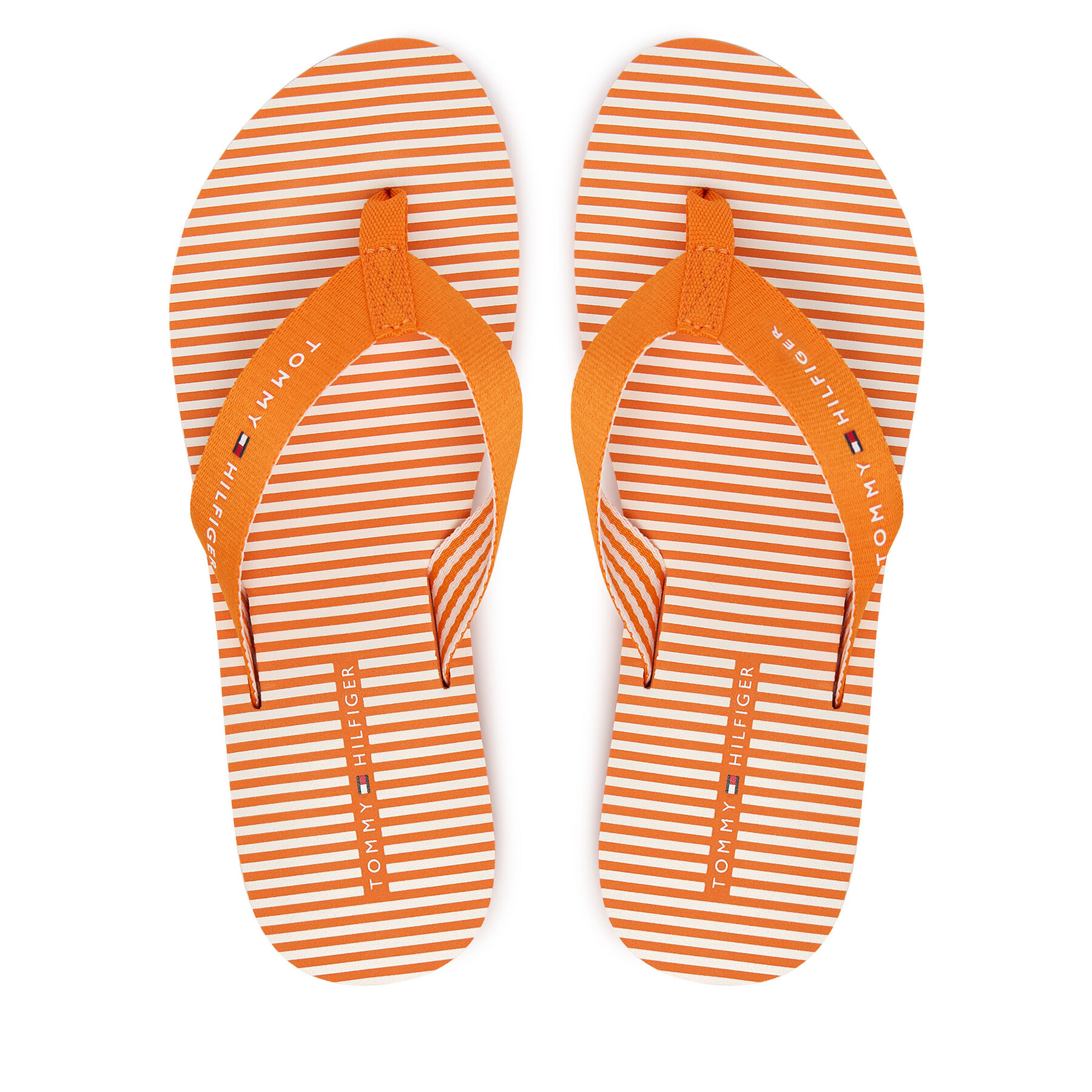 Žabky Tommy Hilfiger Th Ithaca Stripe Summer Sandal FW0FW09192 Oranžová