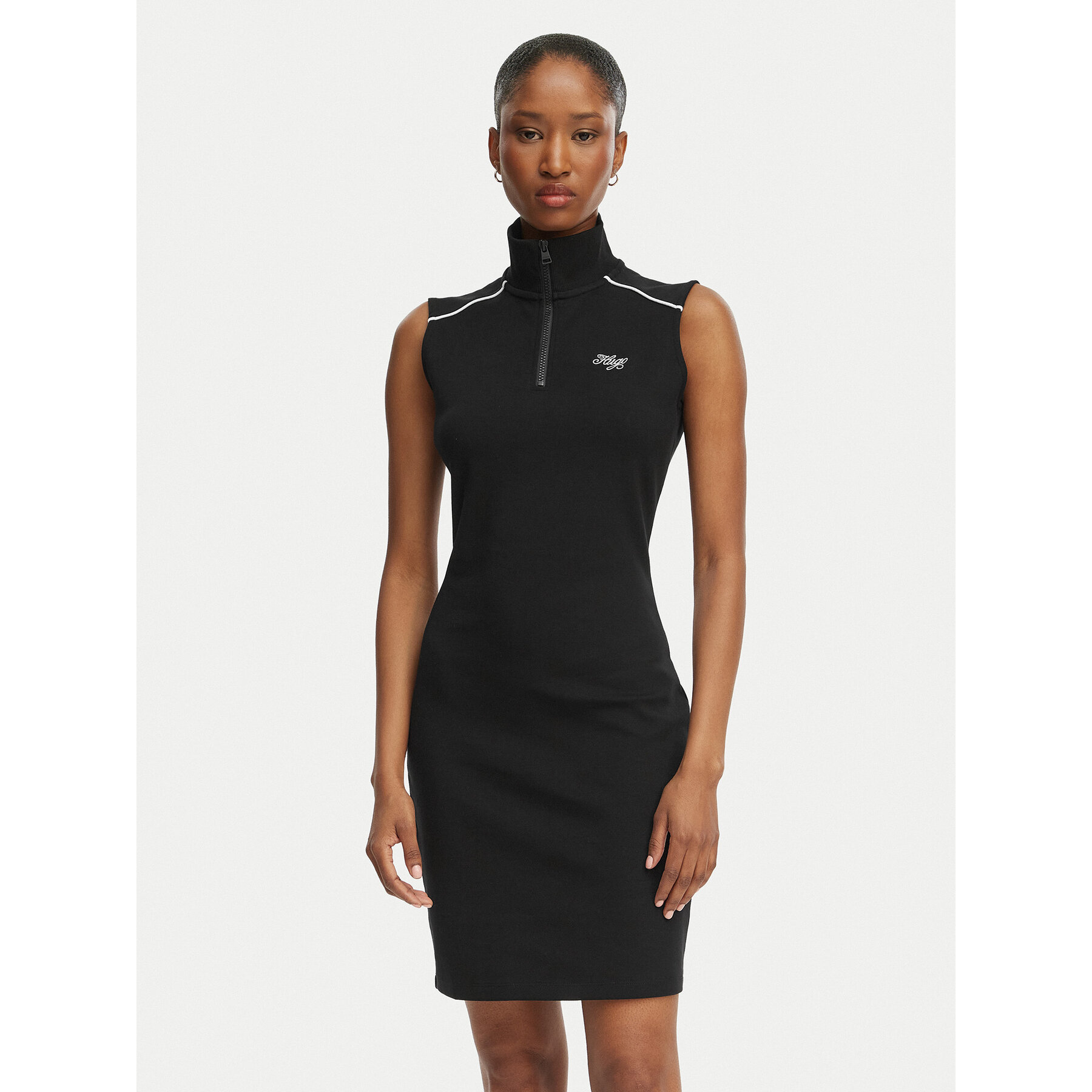 HUGO Kleid für den Alltag Nuzippo 50558614 Schwarz Extra Slim Fit