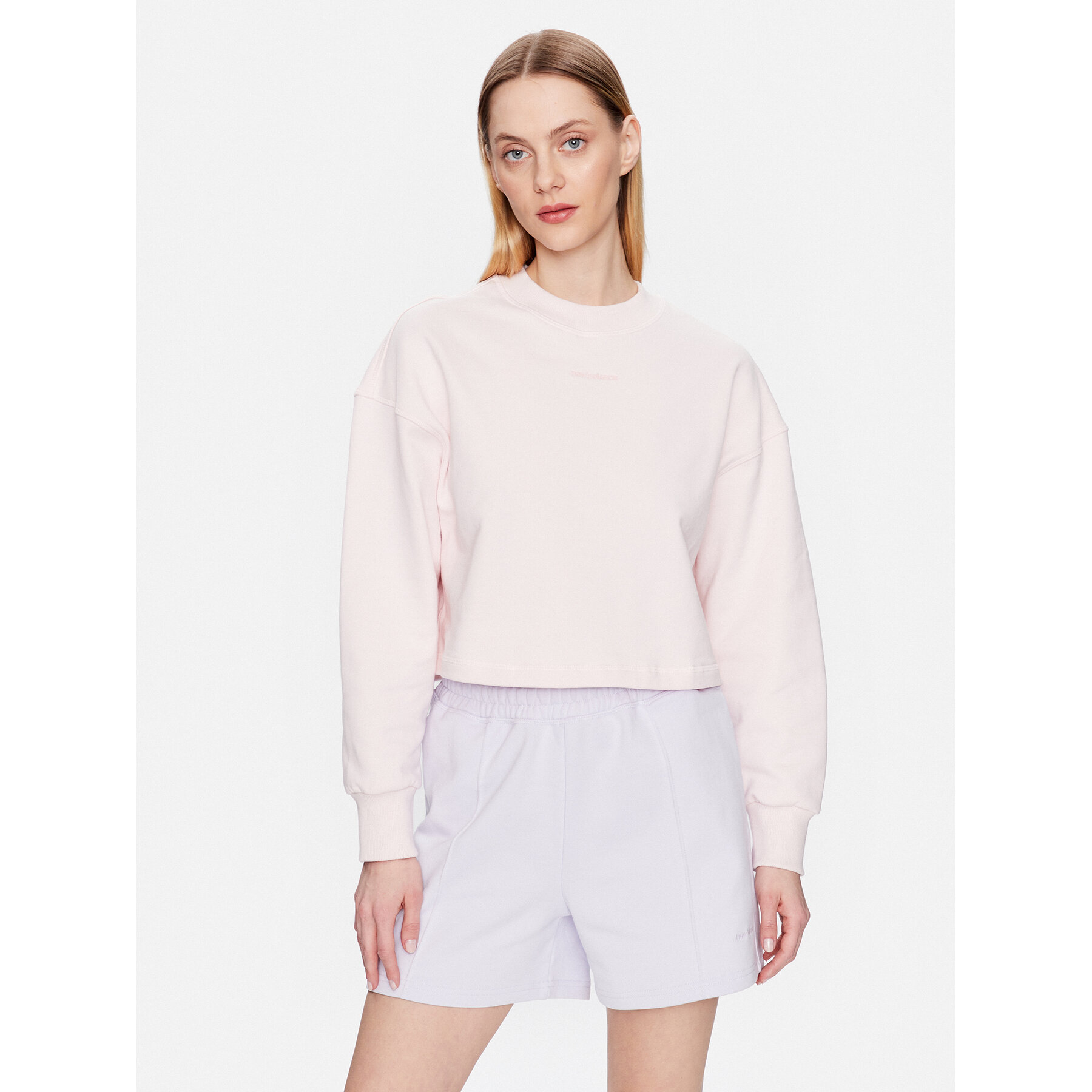 New Balance Sweatshirt Athletics Nature WT23555 Rosa Relaxed Fit