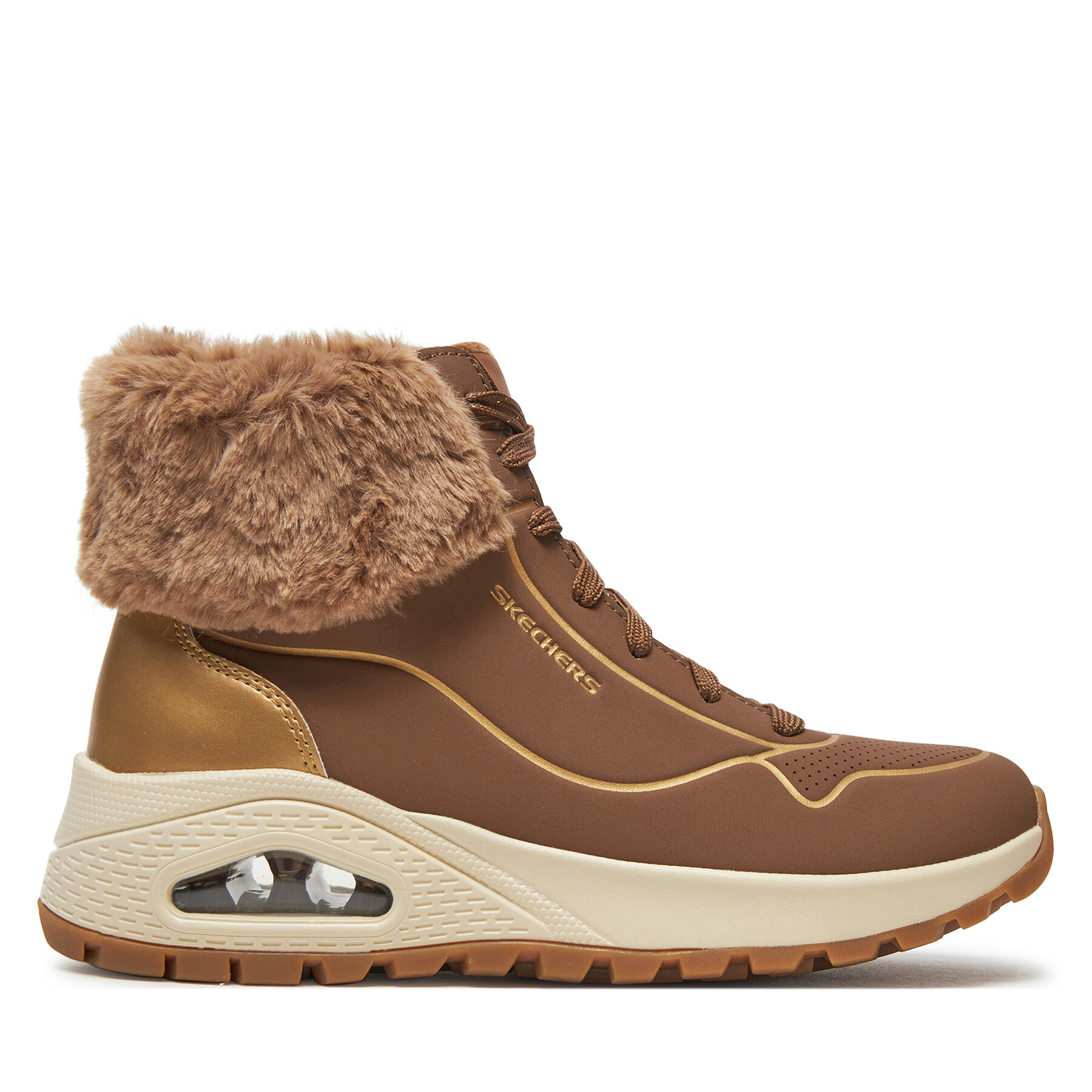 Skechers Női Bokacsizma, Méret: 35, Barna, 167993/TPGD