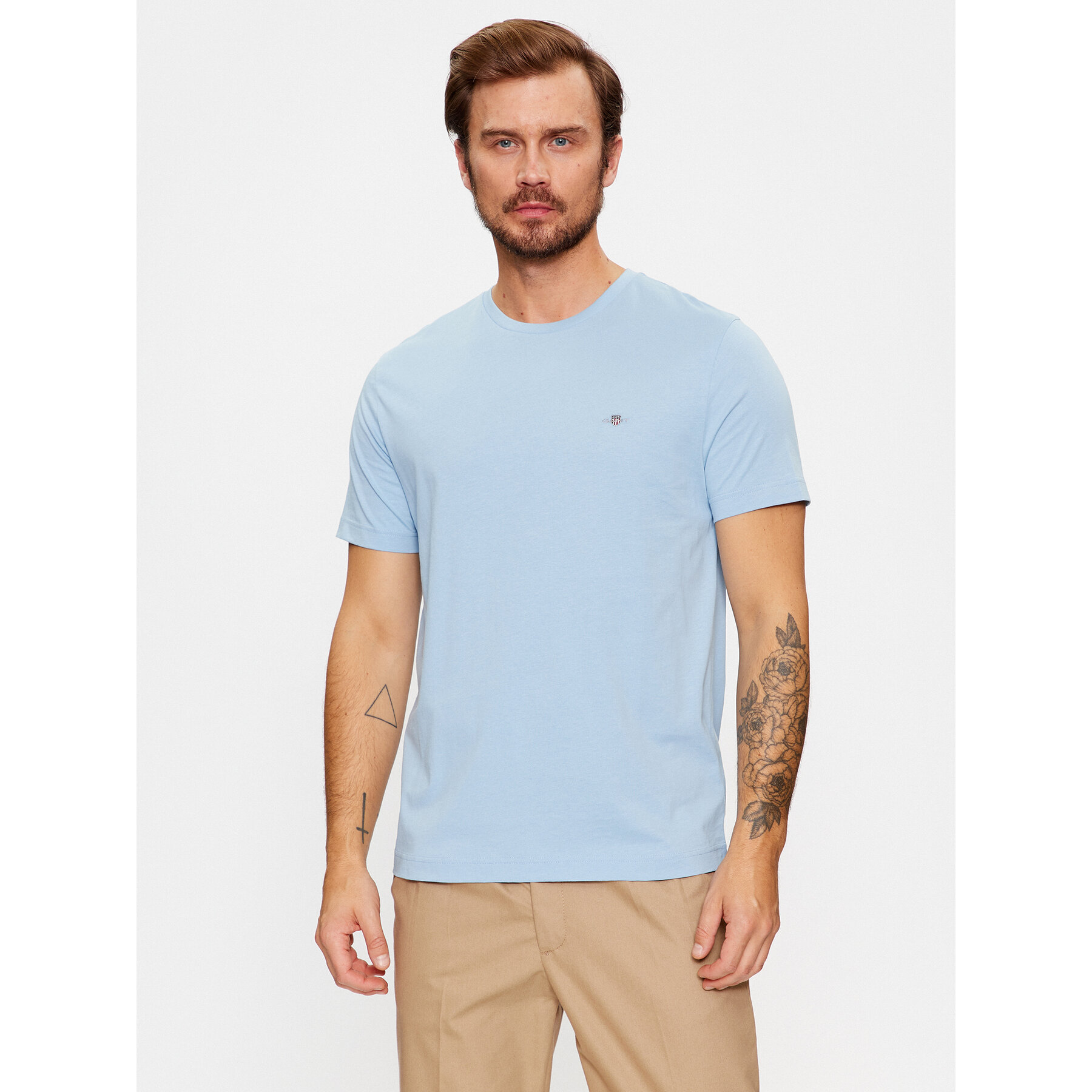 Gant T-shirt Shield 2003184 Celeste Regular Fit