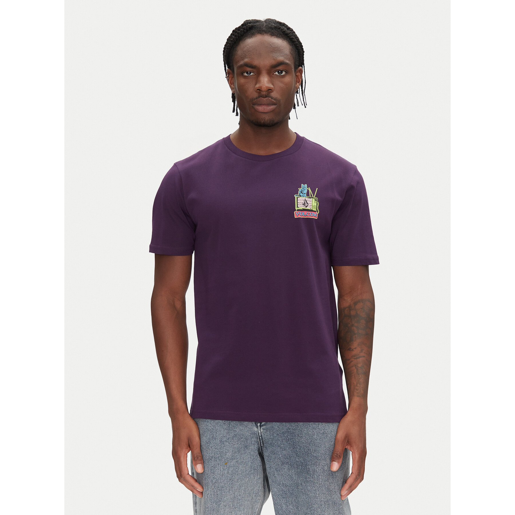 Volcom T-Shirt Catv A3512552 Μωβ Classic Fit