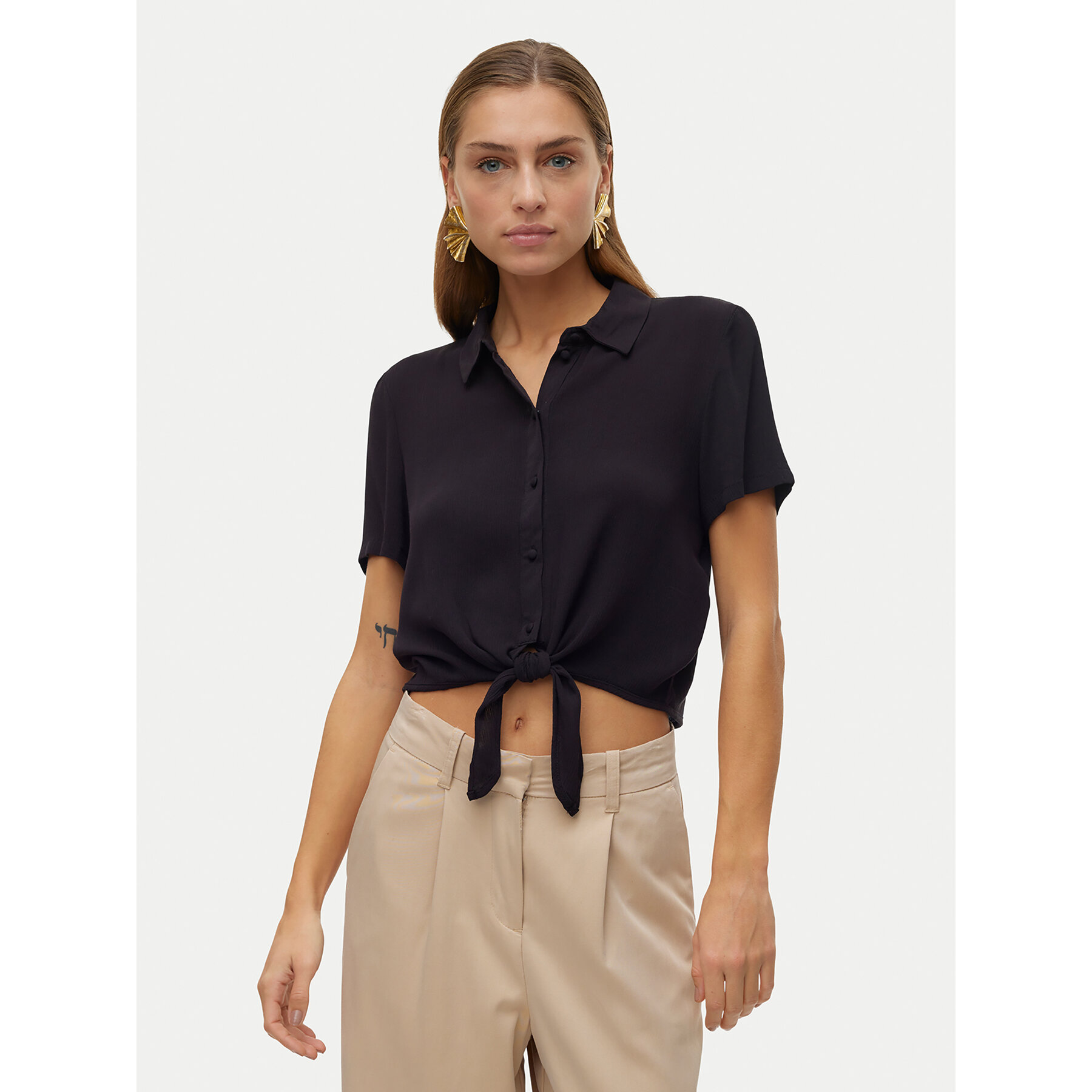 Vero Moda Hemd Menny 10303694 Schwarz Relaxed Fit