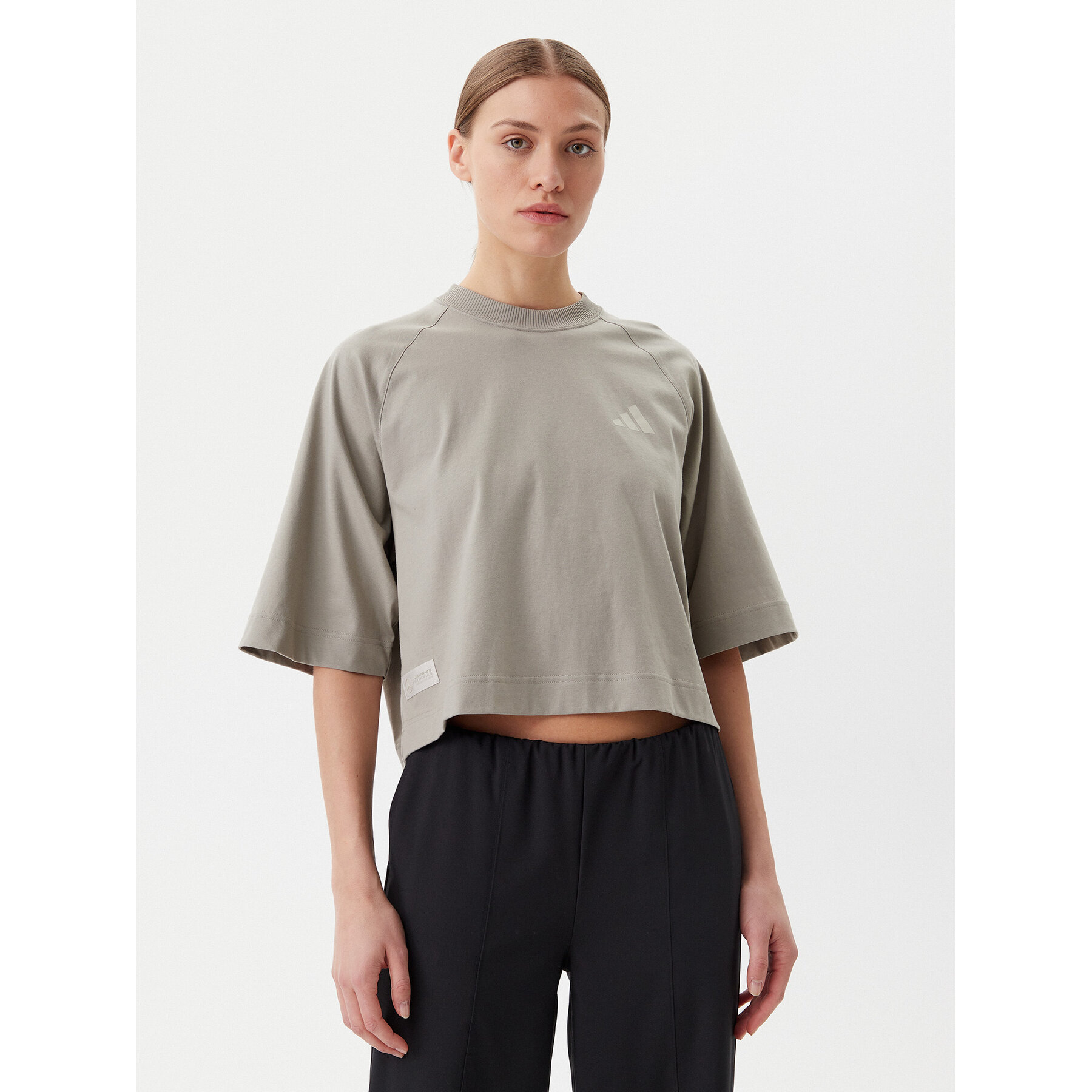 adidas T-Shirt Mercedes - AMG Petronas Formula One Team Premium JW3087 Μπεζ Oversize