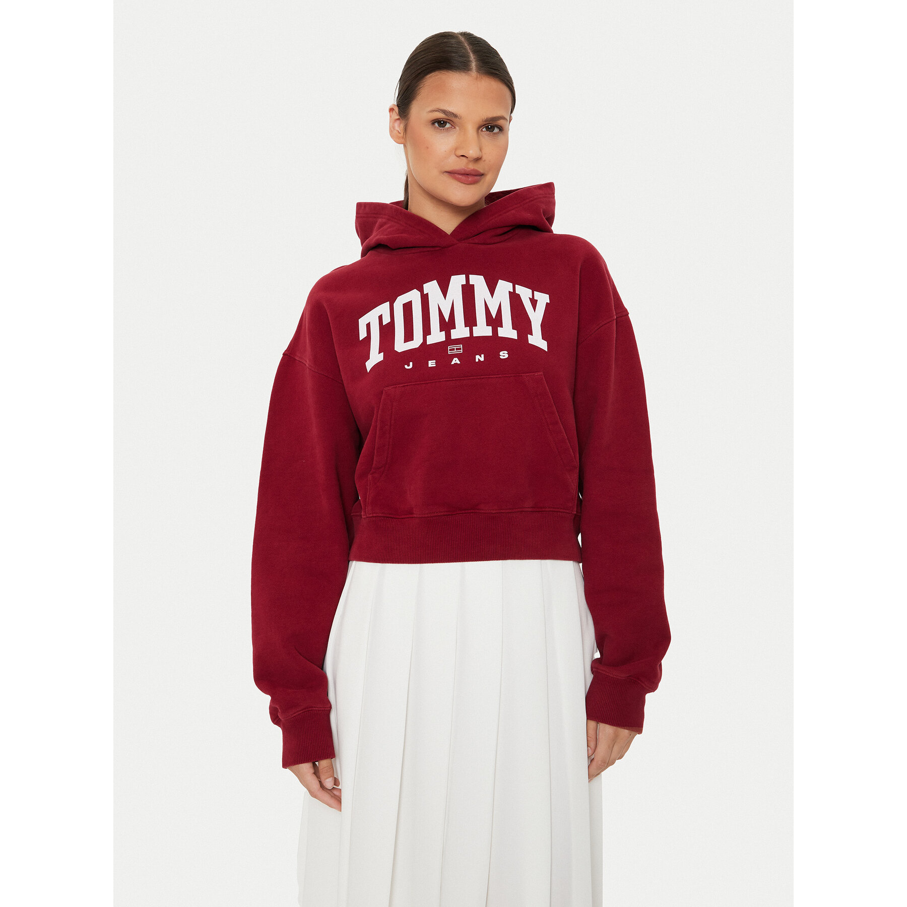 Tommy Jeans Sweatshirt Varsity DW0DW19291 Rot Relaxed Fit