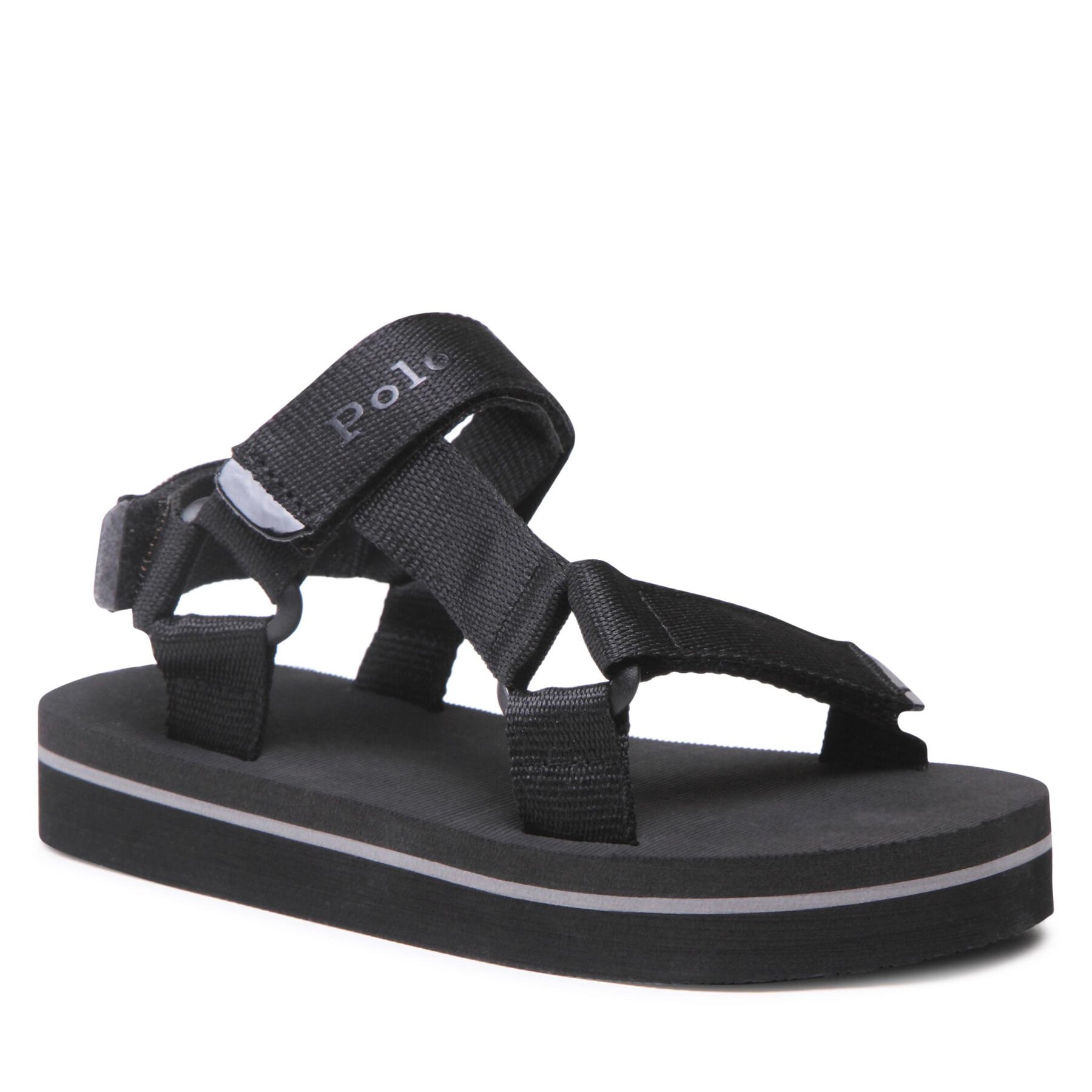 Polo Ralph Lauren New Haven Platform RF103988 Black Webbing w/ Tonal PP – Сандали