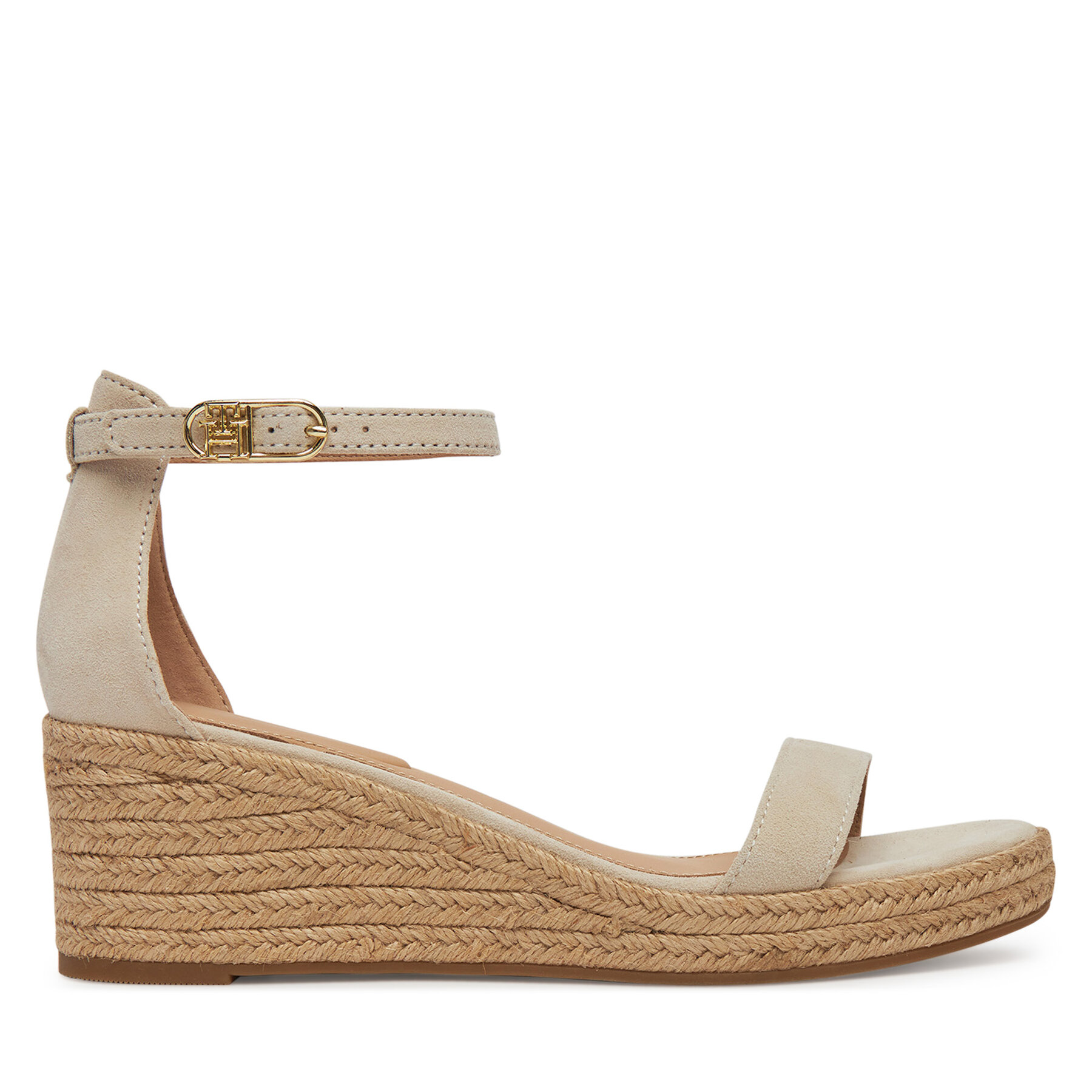 Dámske Espadrilky Tommy Hilfiger, Rozmer: 39, Béžová, Suede Ankle Mid Wedge Espadrille FW0FW08479