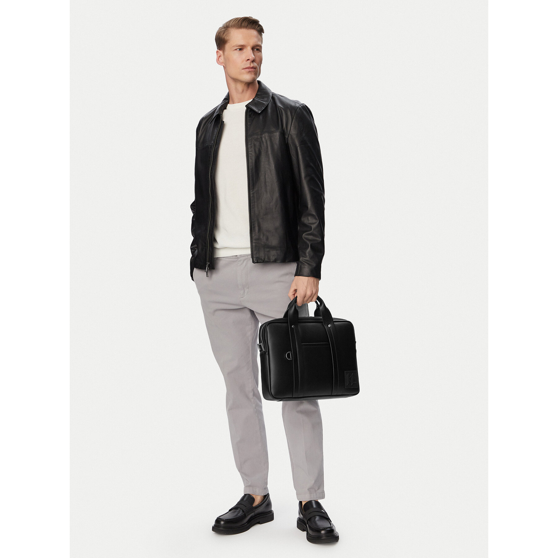 Poslovna torba KARL LAGERFELD B2M30191 Črna