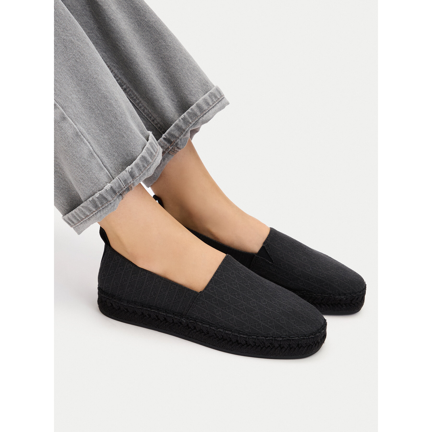 Espadrile Calvin Klein All Over CK HW0HW02933 Negru