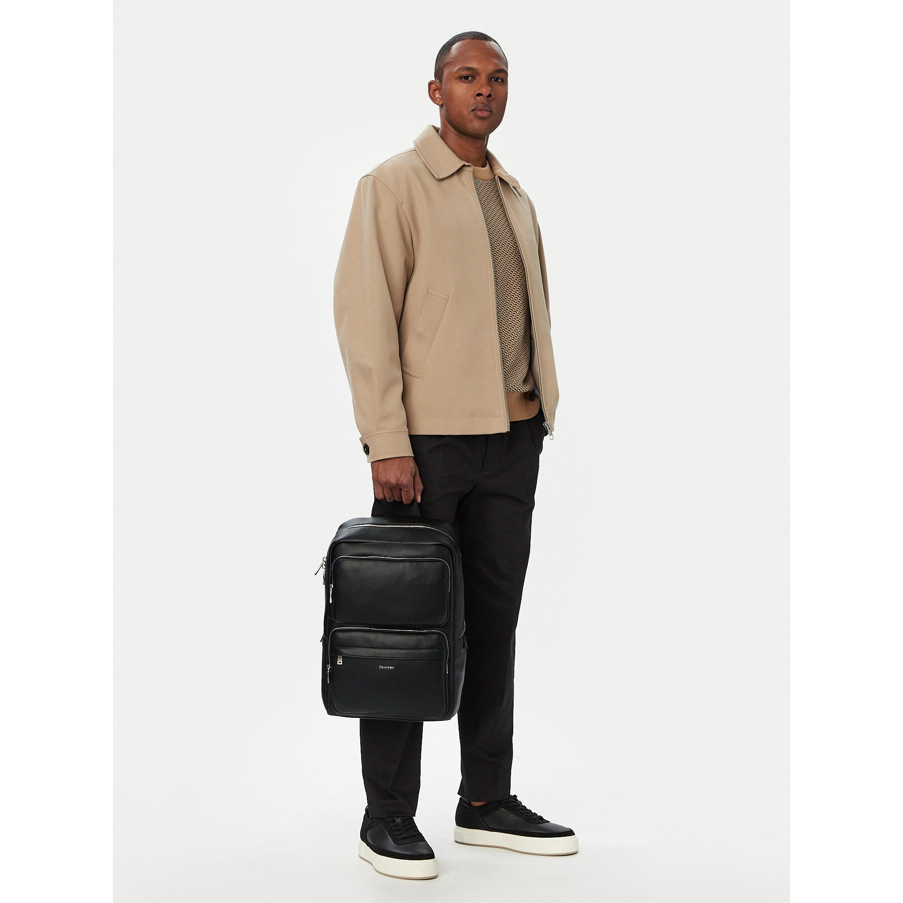 Раница Calvin Klein Raised Double Pocket Backpack LV04D3493G Черен