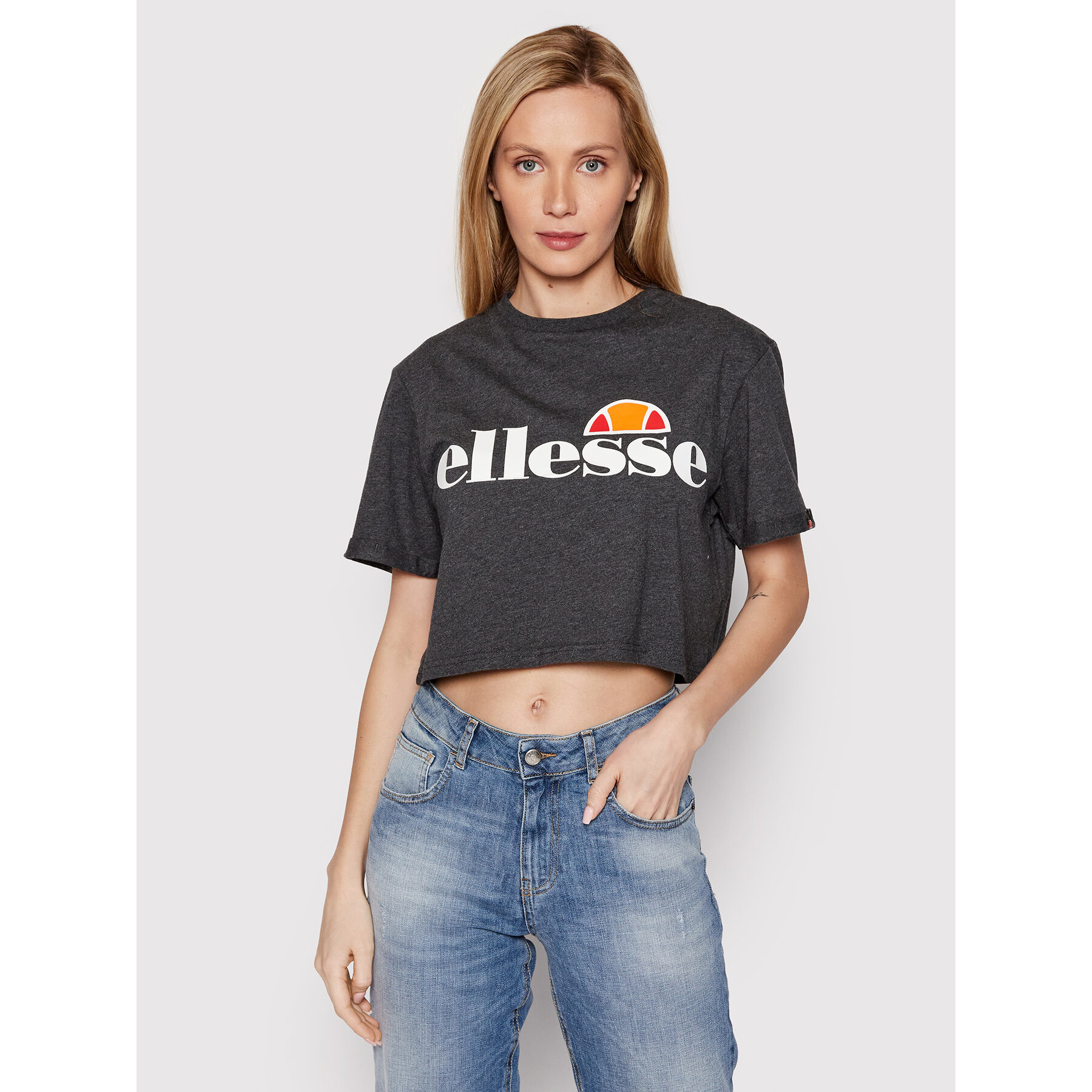 Ellesse Ellesse T-Shirt Alberta SGS04484 Γκρι Cropped Fit