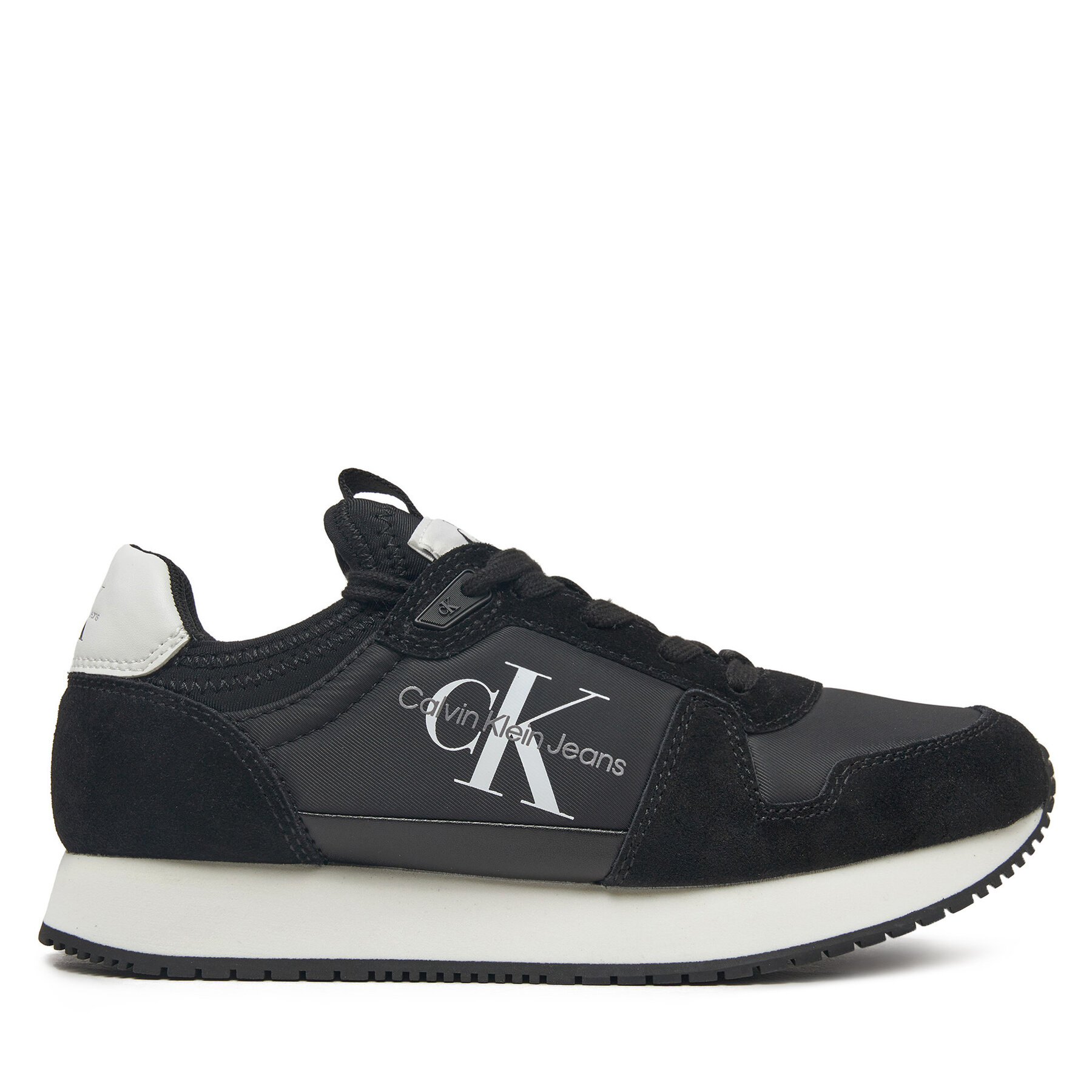 Damen Sneakers Calvin Klein Jeans, Schuhgröße 39, Schwarz, Runner Sock Laceup Ny-Lth W YW0YW00840