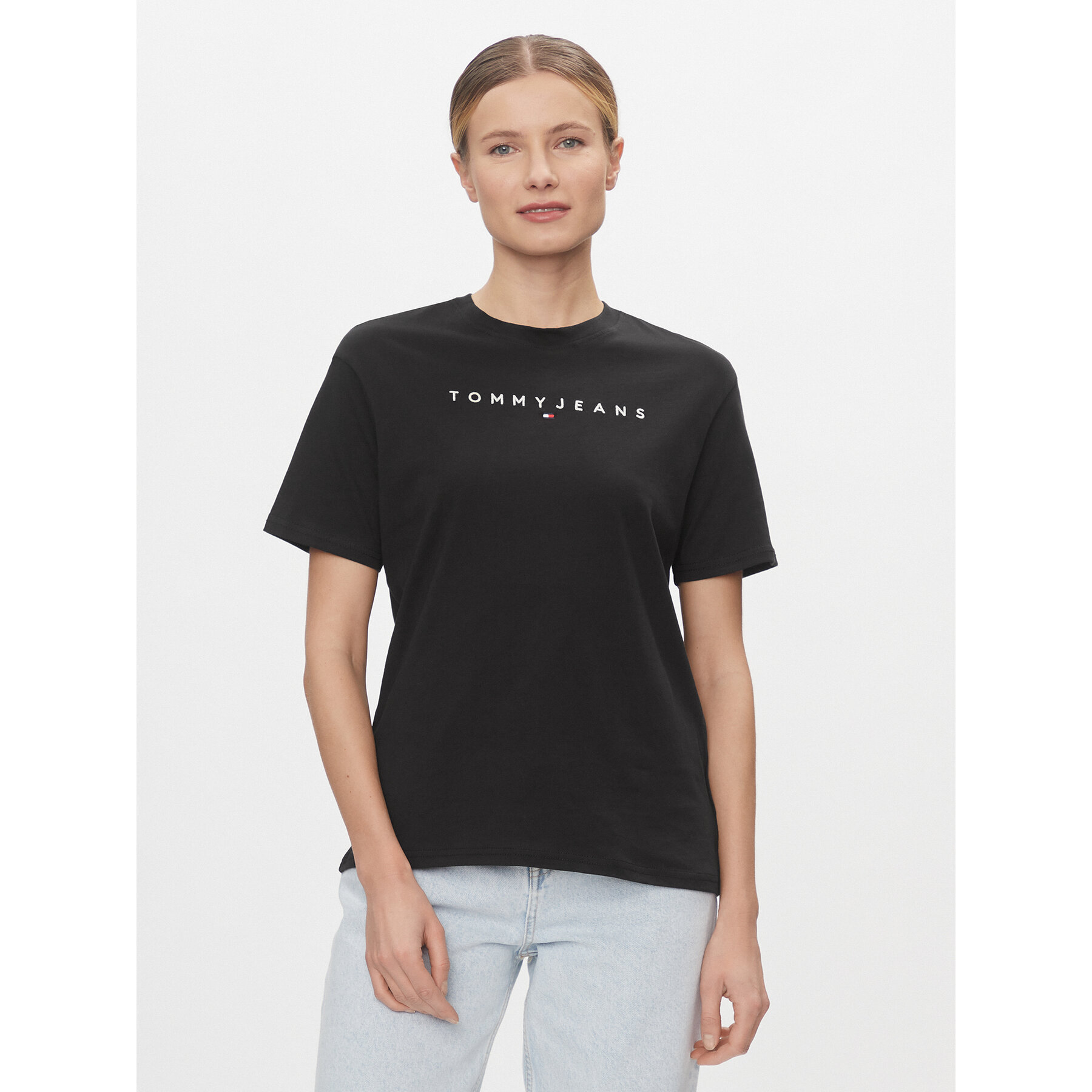 Tommy Jeans T-Shirt Tjw Rlx New Linear Tee DW0DW17836 Μαύρο Relaxed Fit