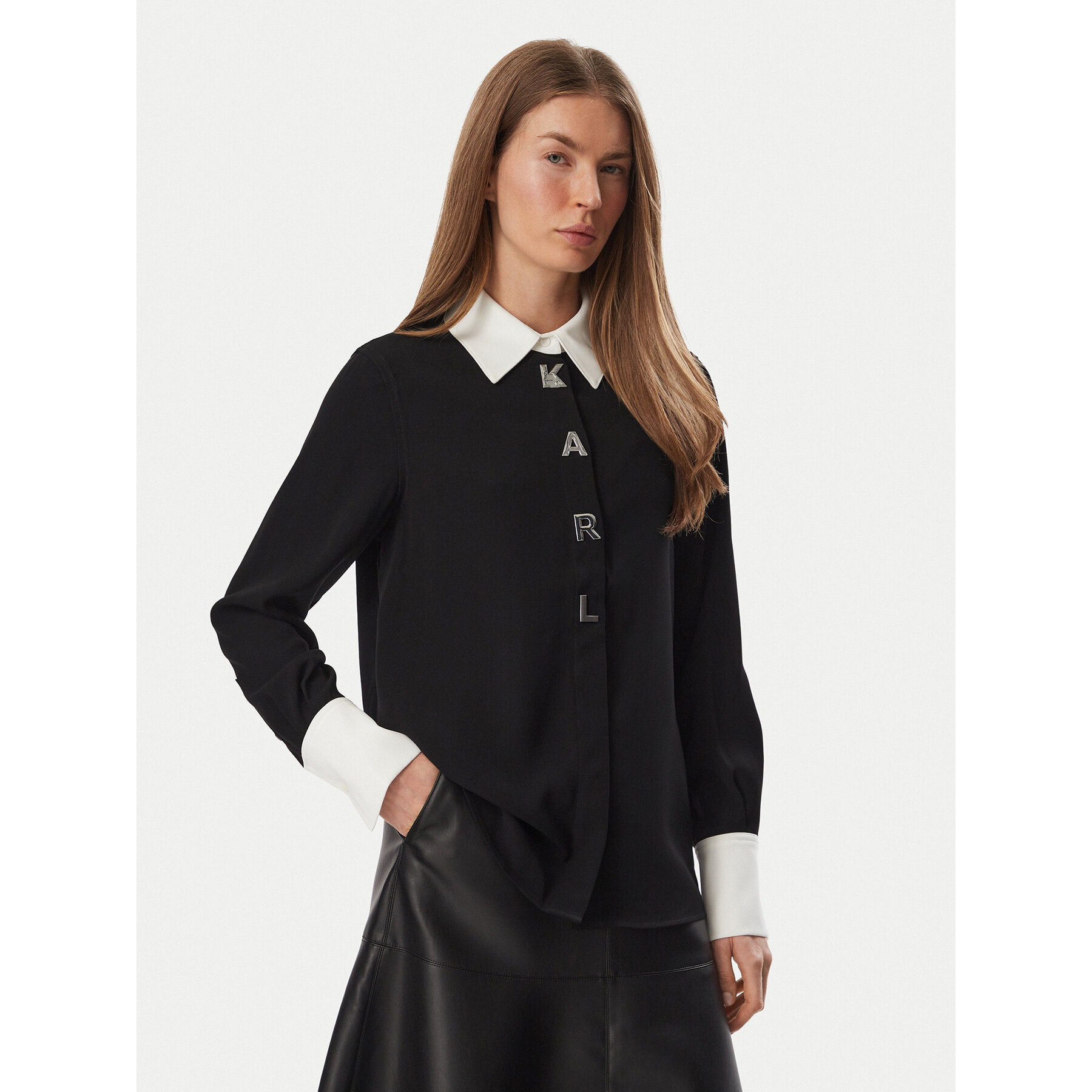KARL LAGERFELD Hemd B4W11010 Schwarz Regular Fit