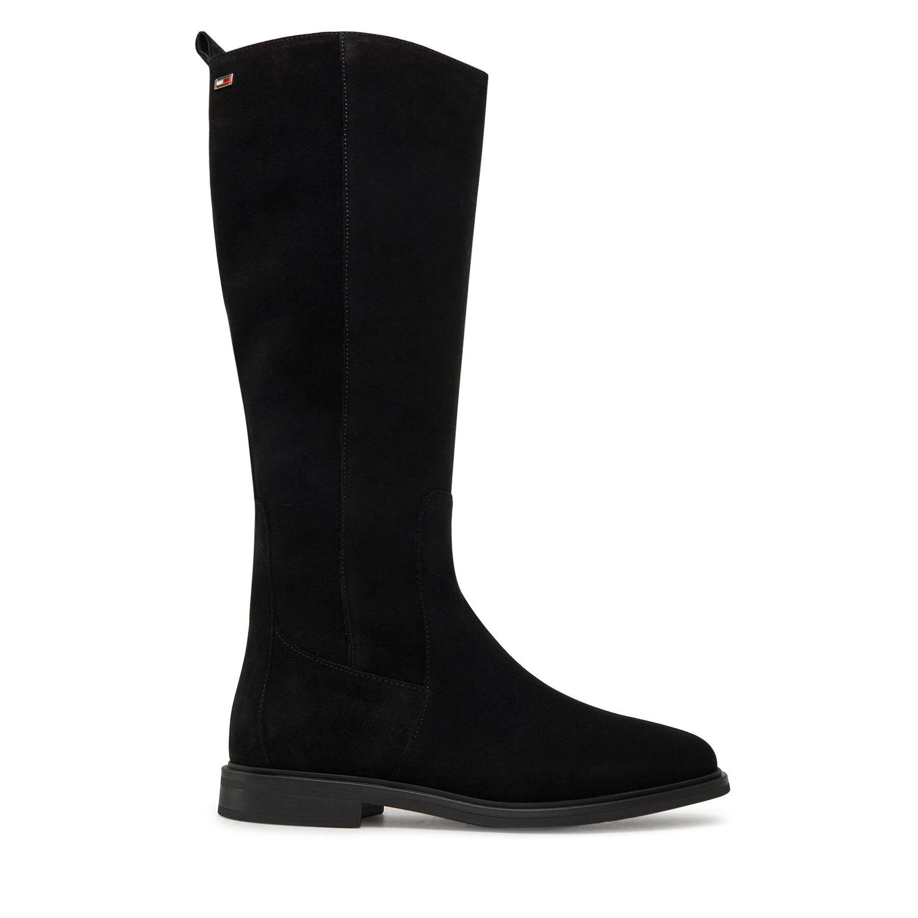  Csizma Tommy Hilfiger Flag Suede Long Boot Zip FW0FW08178 Fekete akciós termékkép 1