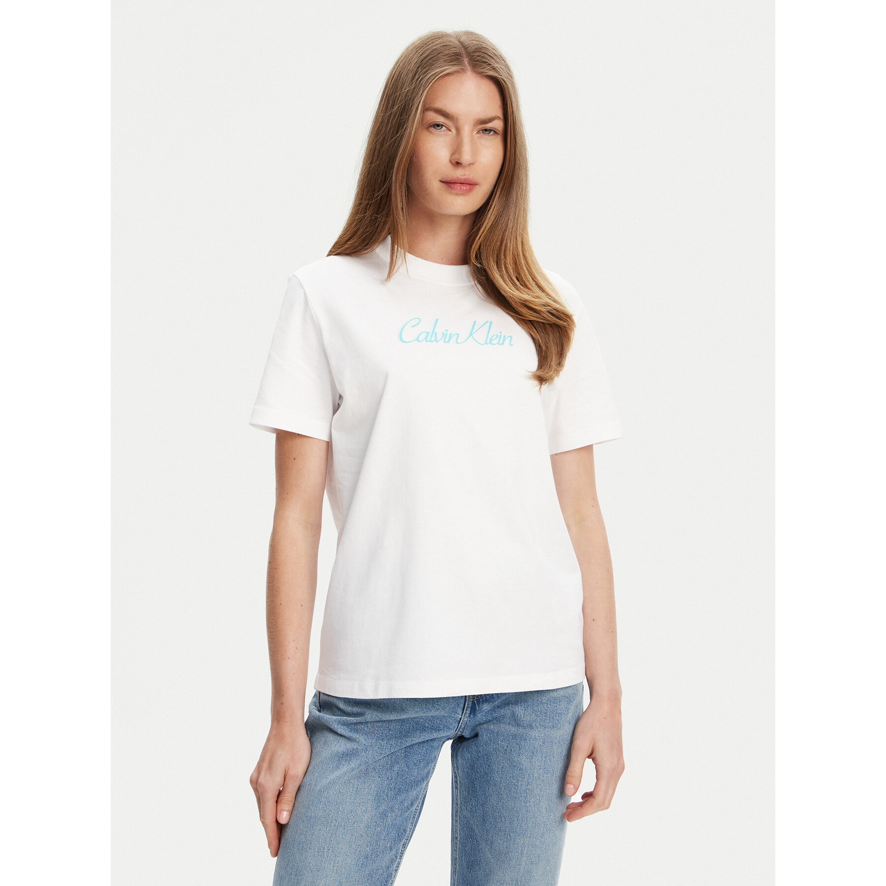 Calvin Klein Jeans Póló Classic Logo LV047C854G Fehér Regular Fit
