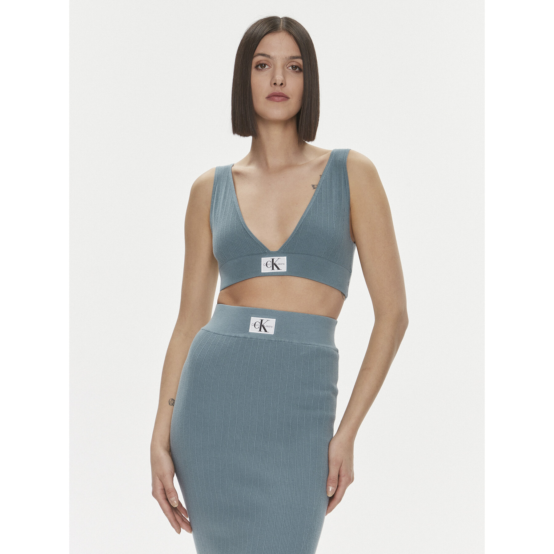 Calvin Klein Jeans Τοπ Variegated J20J222625 Μπλε Slim Fit