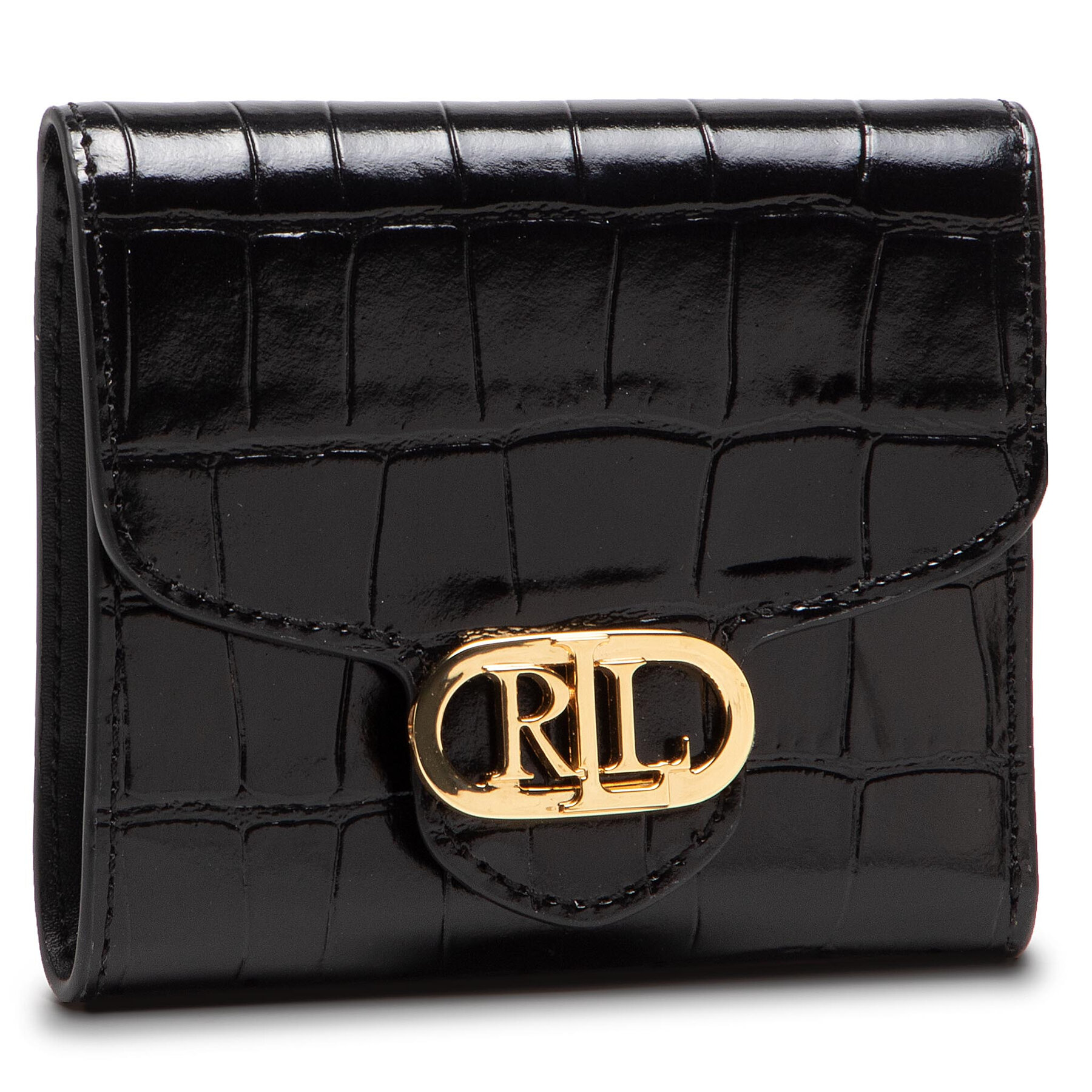 Portofel Mic de Damă Lauren Ralph Lauren Logo Comp 432824916001 Black 432824916001 imagine super redus 2022
