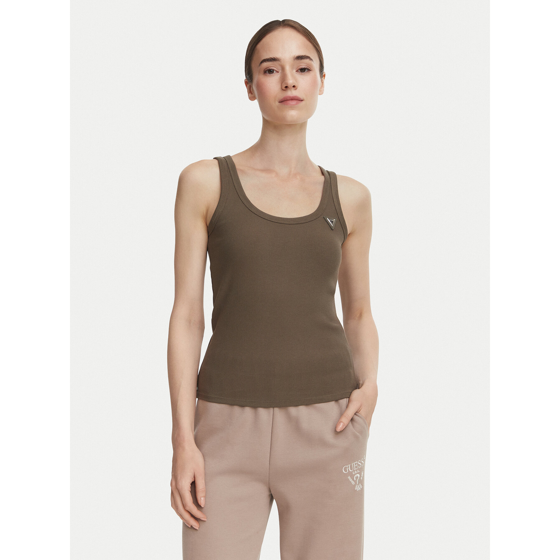 Guess Top V4YP06 K8RT2 Kaki Slim Fit
