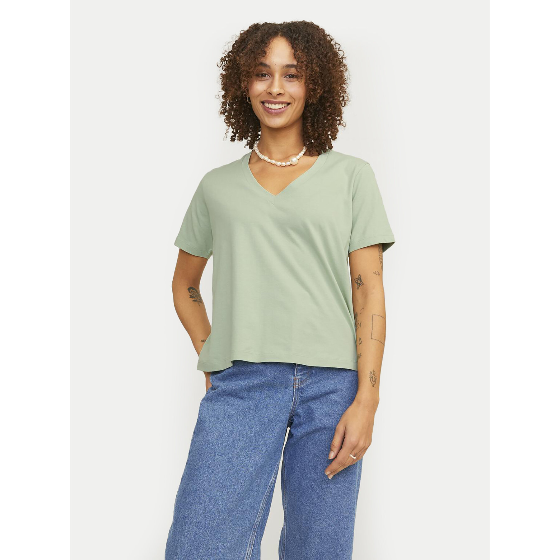 JJXX T-Shirt Annie 12255655 Πράσινο Regular Fit
