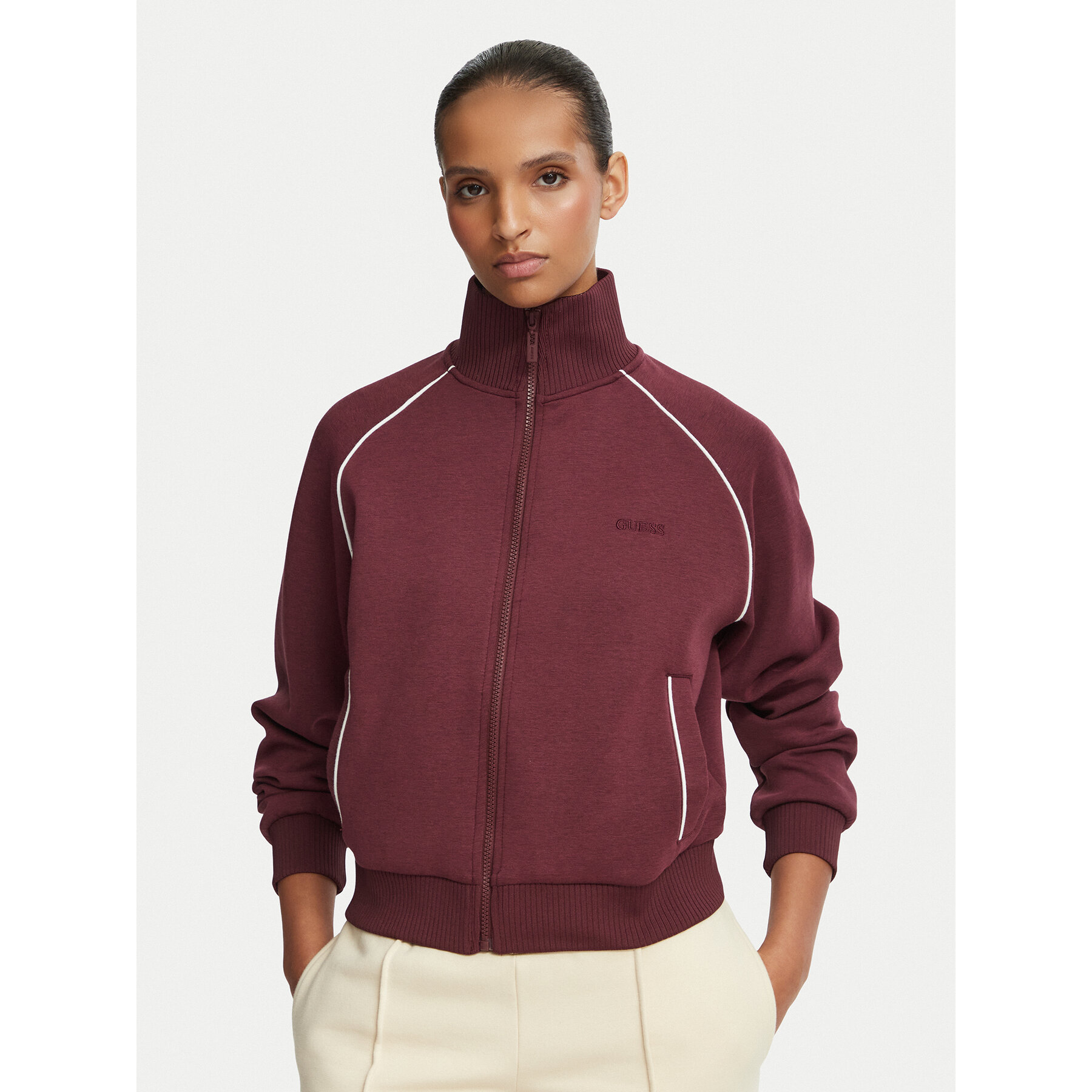 Guess Sweatshirt V6BQ04 K6263 Dunkelrot Regular Fit