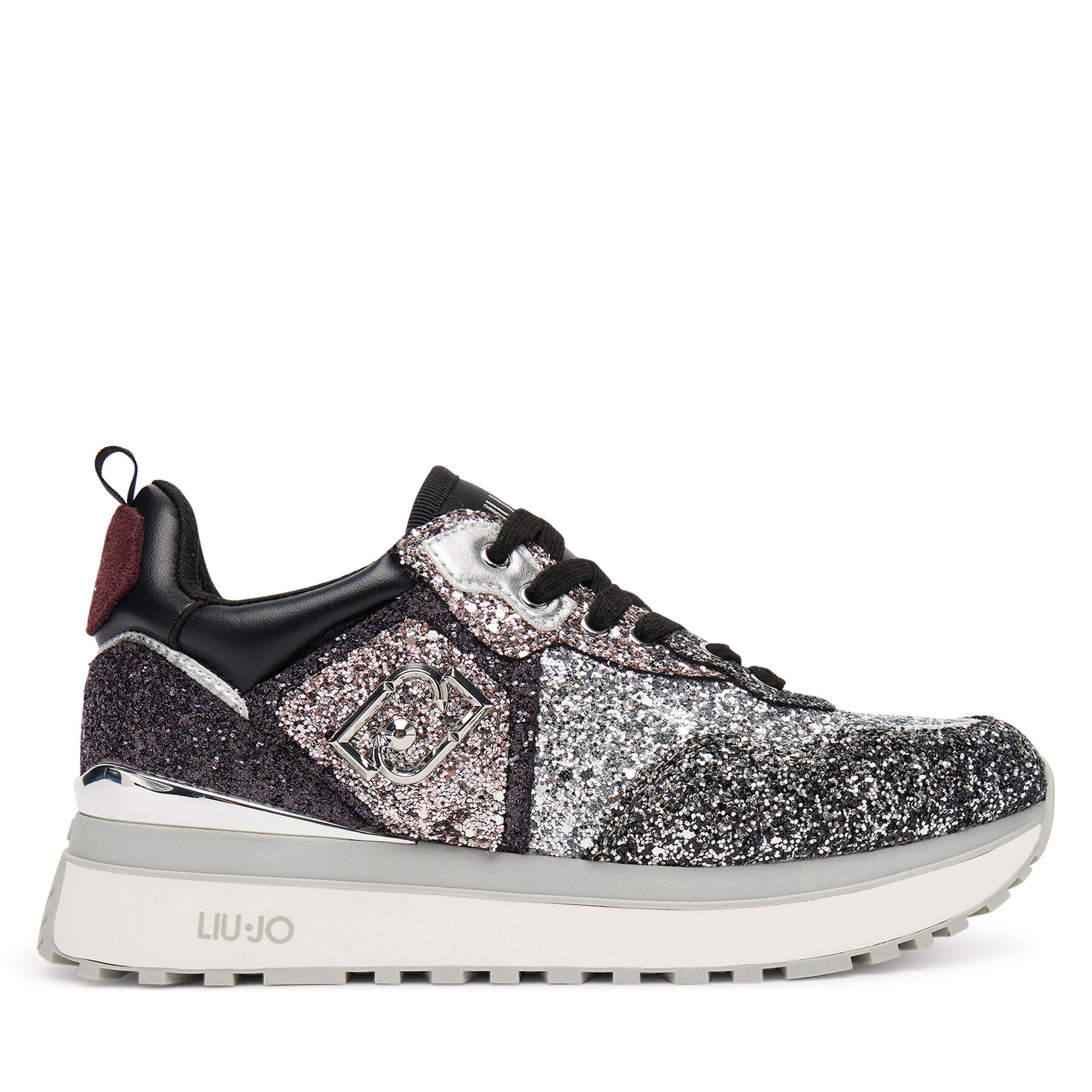 Superge Liu Jo Maxi Wonder Glitter 01 BF5009 TX007 Srebrna