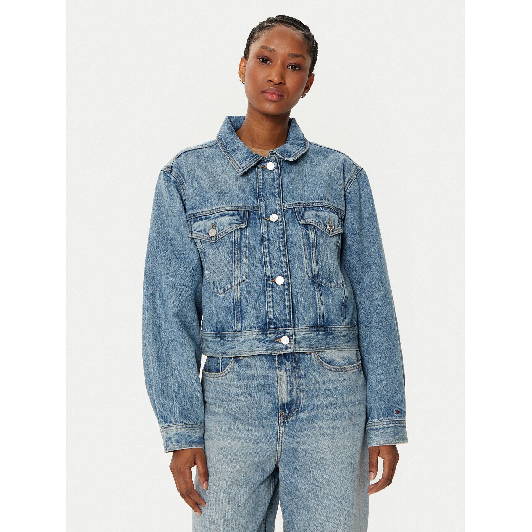Tommy Hilfiger Jeansjacke WW0WW43731 Blau Straight Fit