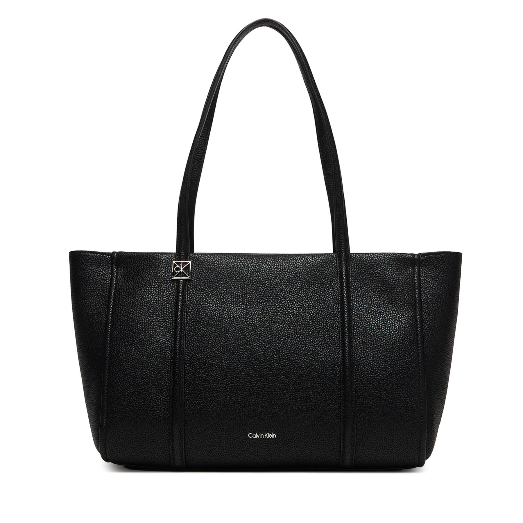 Geantă Calvin Klein Emblem Hw Pebble Tote LV04F3424G Negru