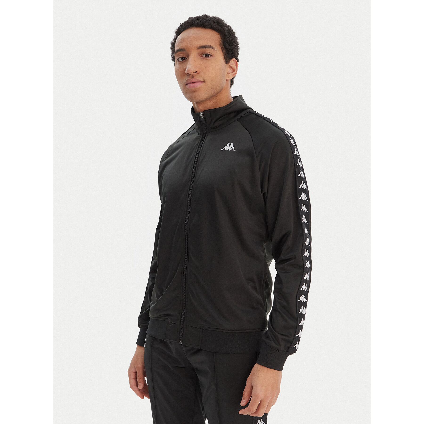 Kappa Majica dugih rukava Banda Anniston 301EFU0 Crna Slim Fit
