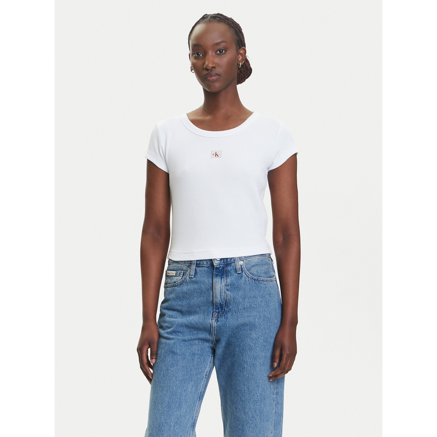 Calvin Klein Jeans Póló LV047C200G Fehér Slim Fit