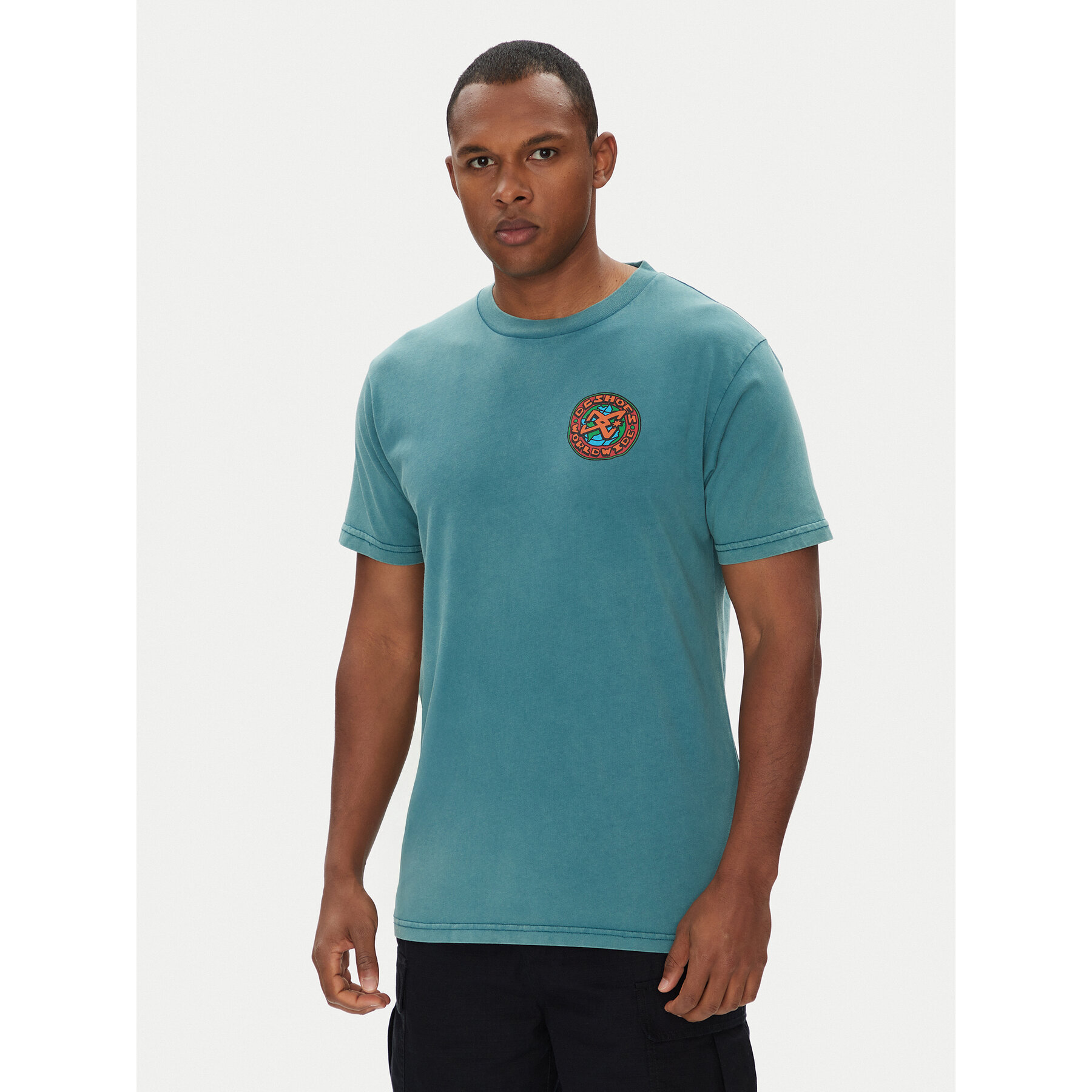 DC Shoes Póló ADYZT05458 Zöld Regular Fit