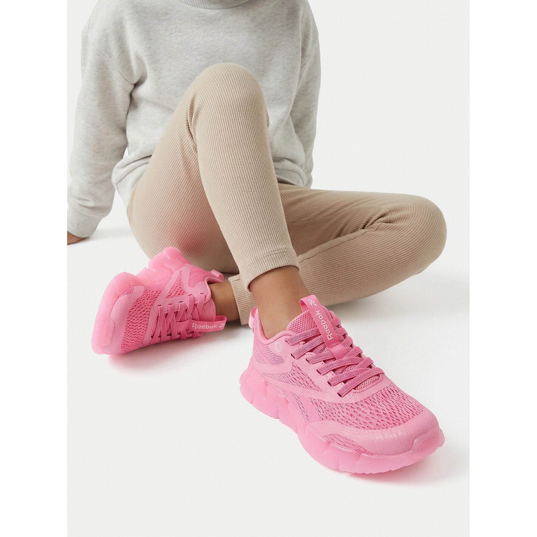 Sneakersy Reebok EO-ZIG N GLOW 3 ELASTIC LACE 100248754 Ružová