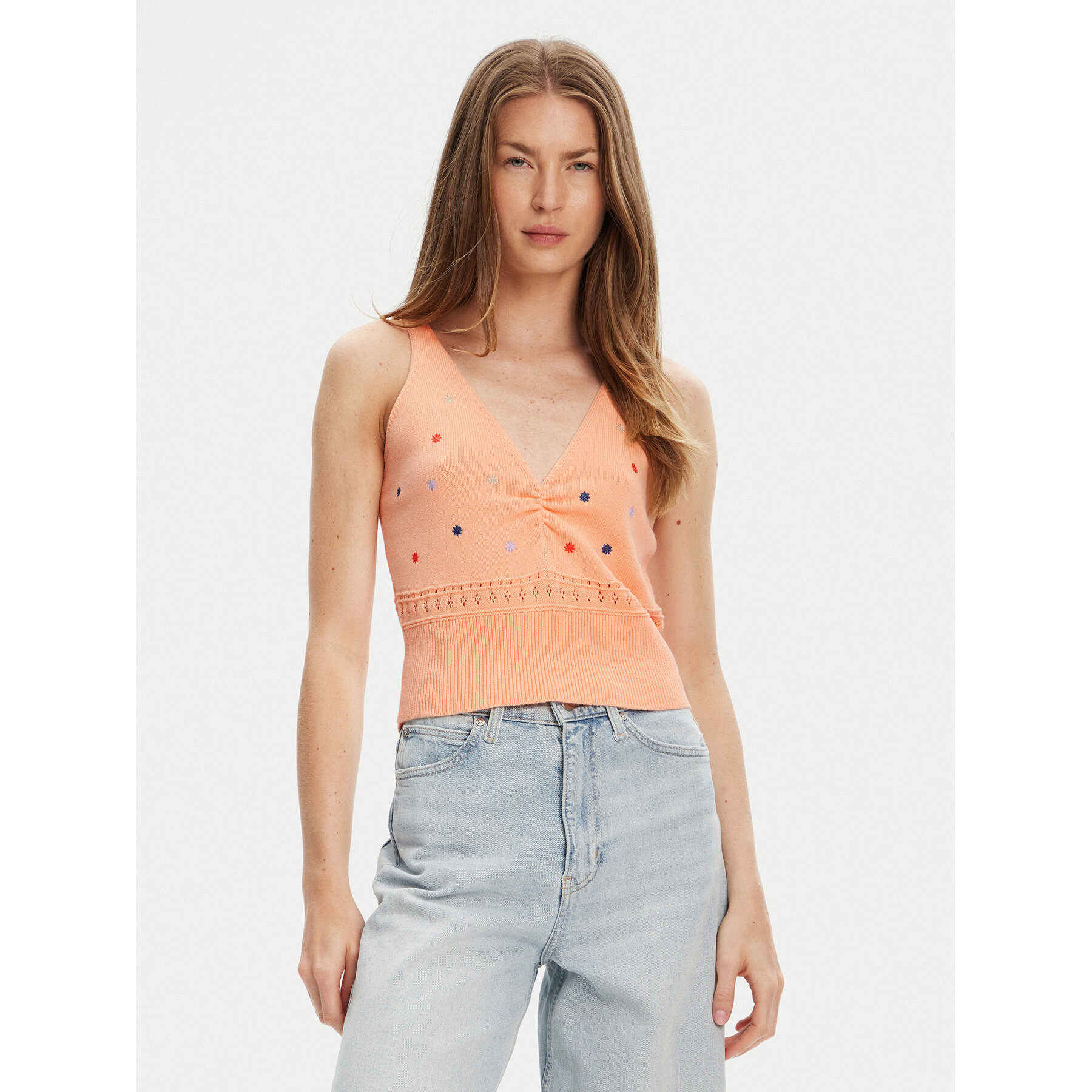 United Colors Of Benetton Τοπ 10C1EH01A Πορτοκαλί Regular Fit