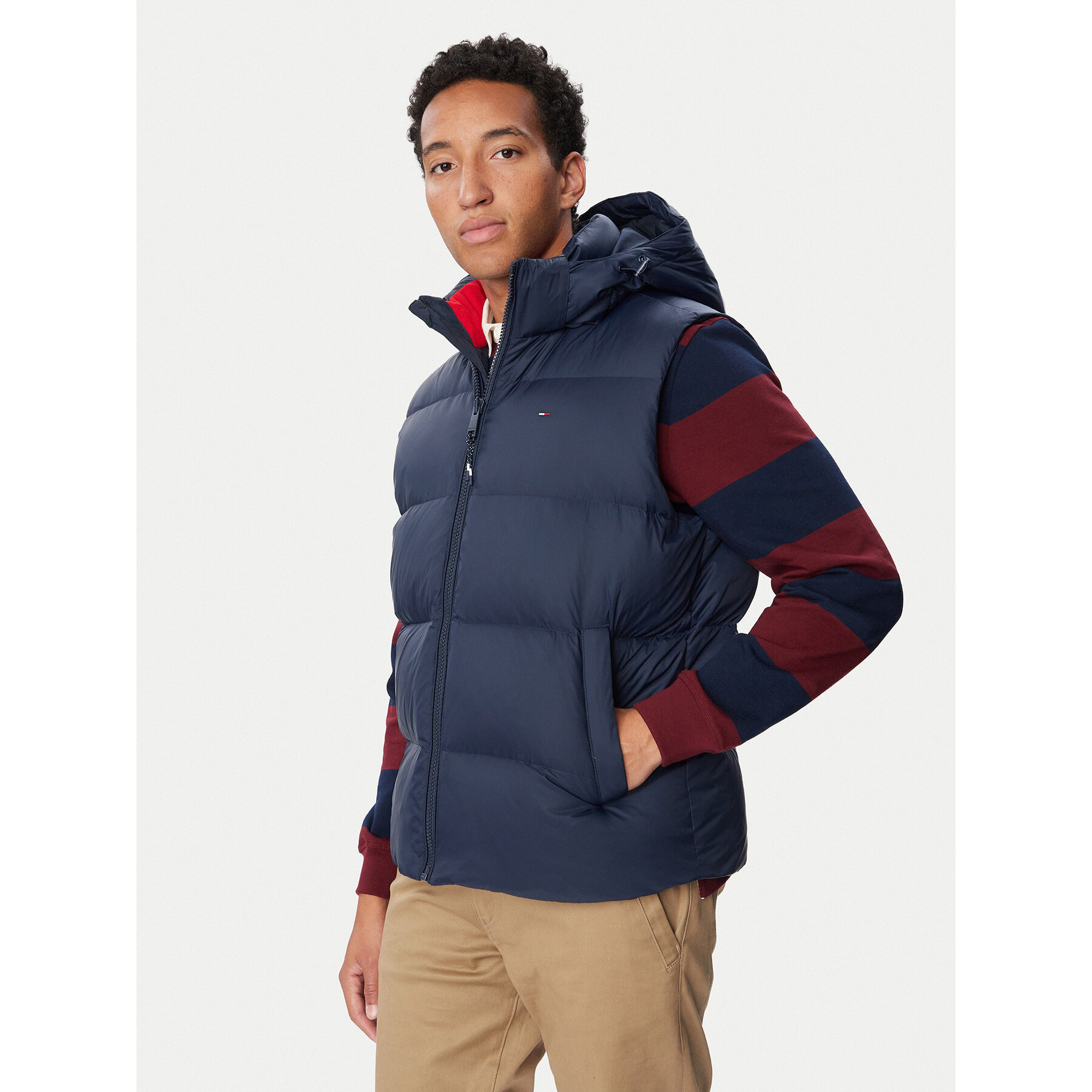 Tommy Jeans Weste Essential DM0DM20465 Dunkelblau Regular Fit