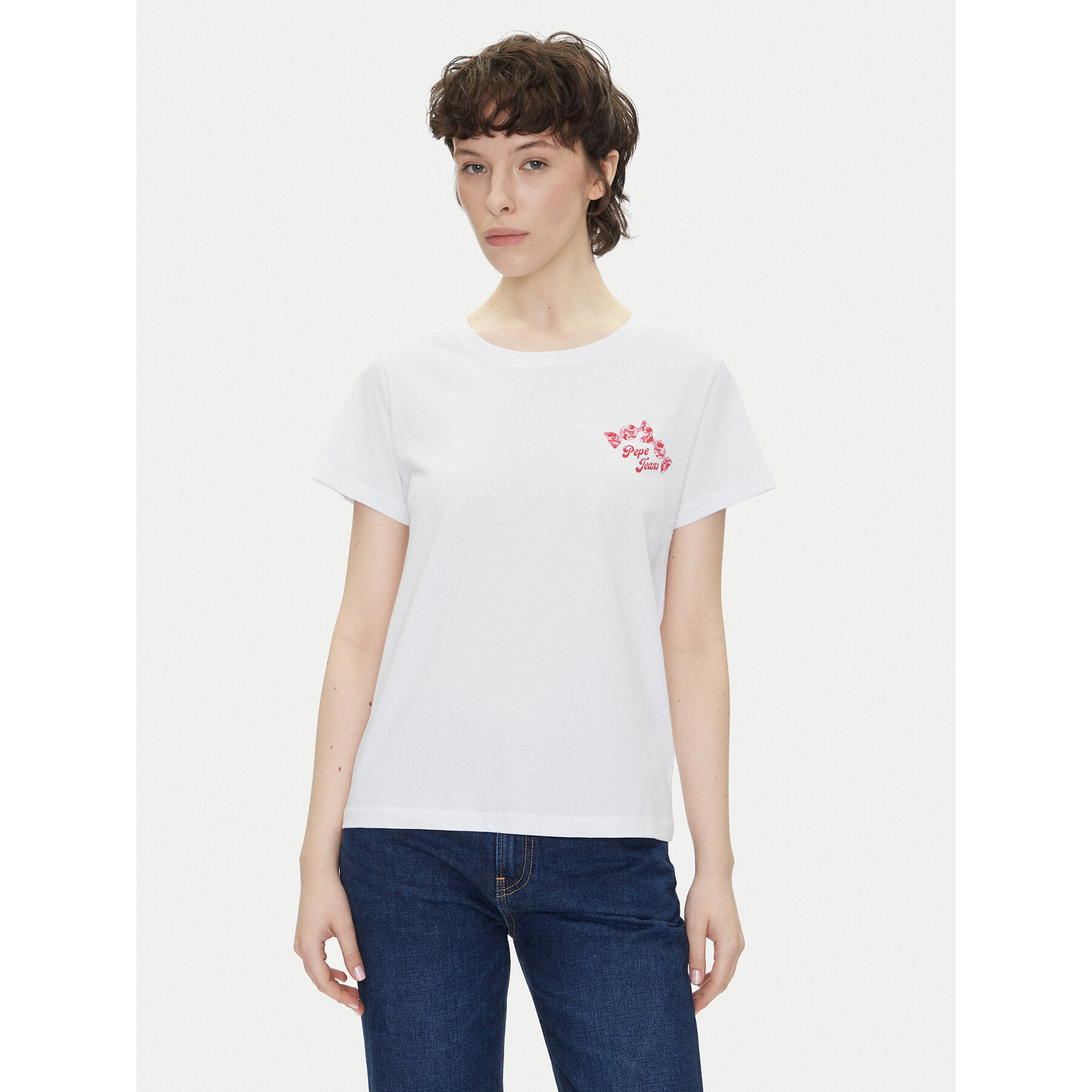 Pepe Jeans Marškinėliai Rosey PL506070 Balta Regular Fit