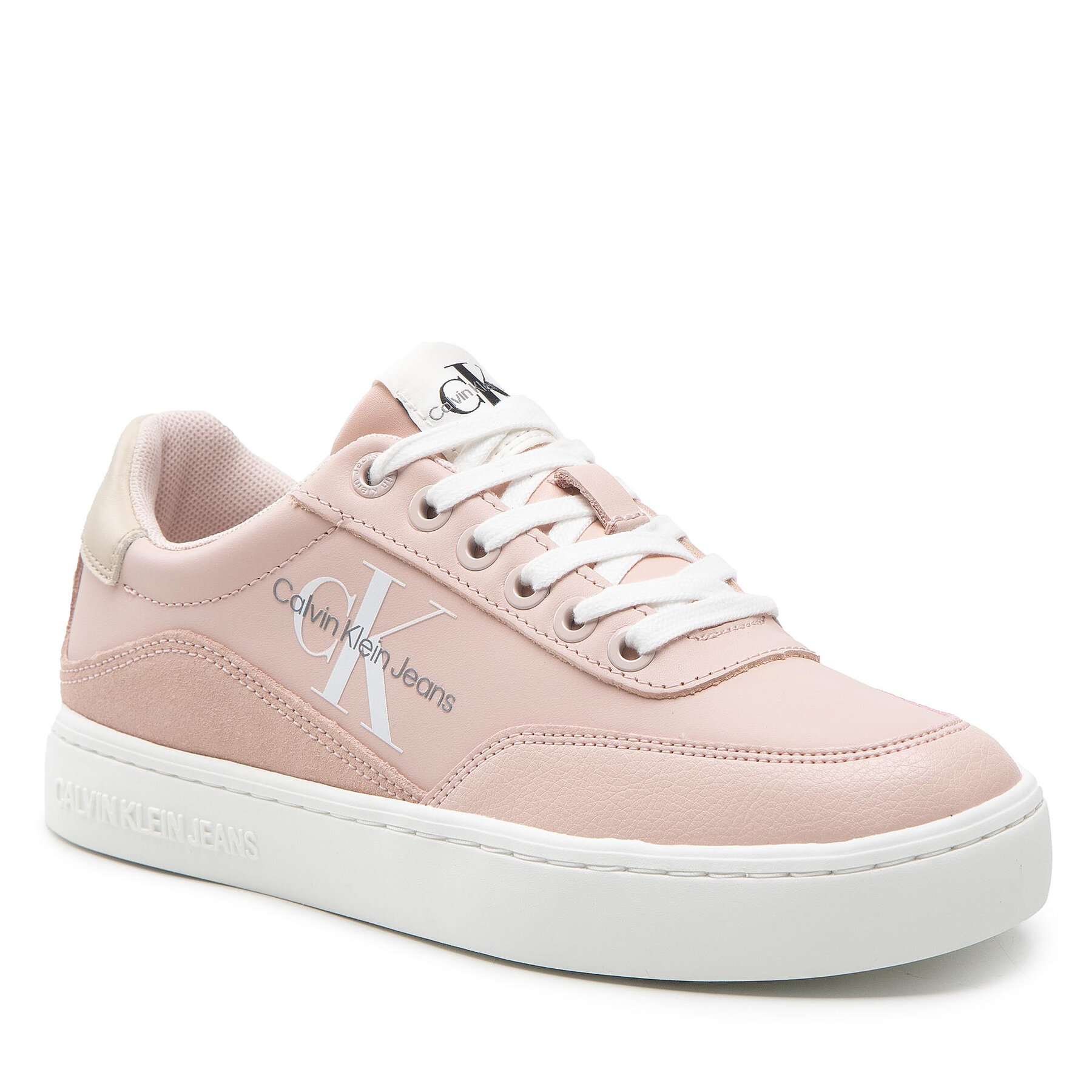 Sneakers Calvin Klein Jeans Classic Cupsole Laceup Low Lth YW0YW00699 Pink Blush/Tuscan Beige 0JX CALVIN KLEIN JEANS imagine noua