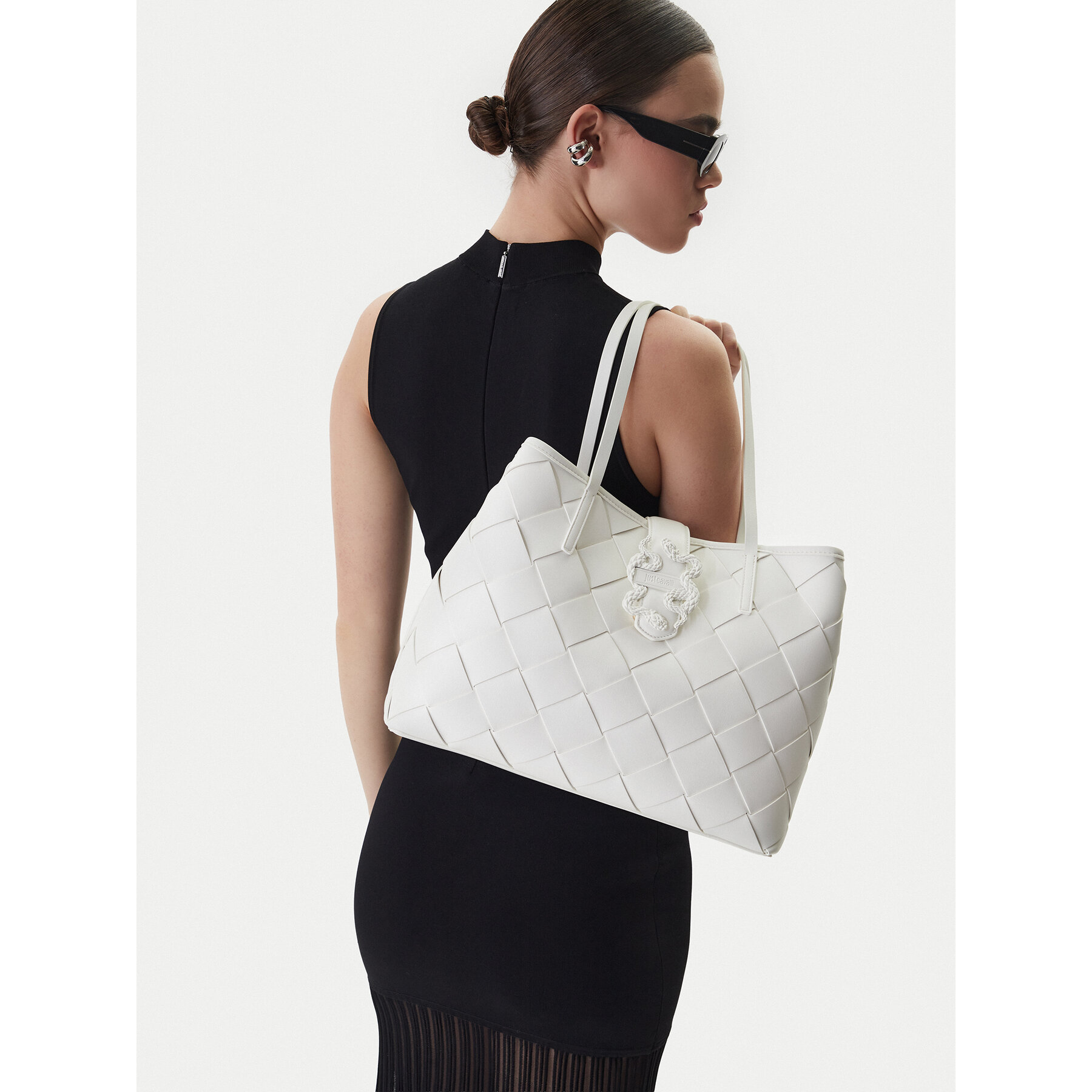 Geantă Just Cavalli 80RA4BM2 ZSD88 Alb