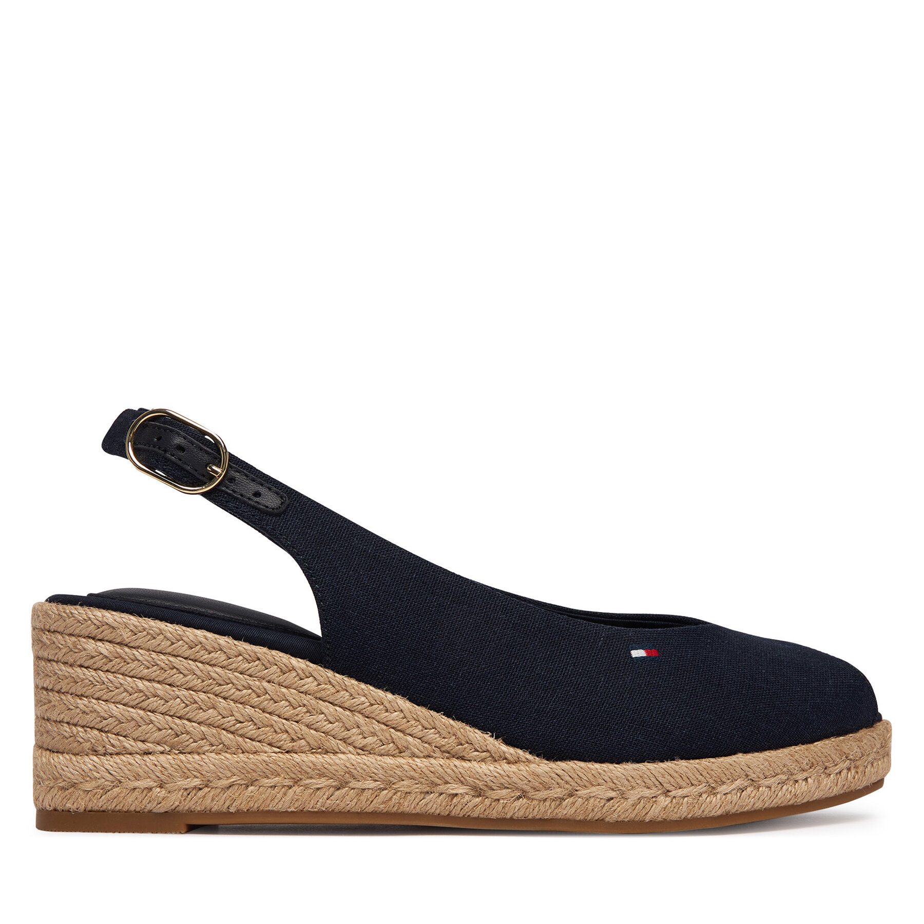 Espadrilky Tommy Hilfiger Mid Wedge Espad Slingback FW0FW09228 Tmavomodrá