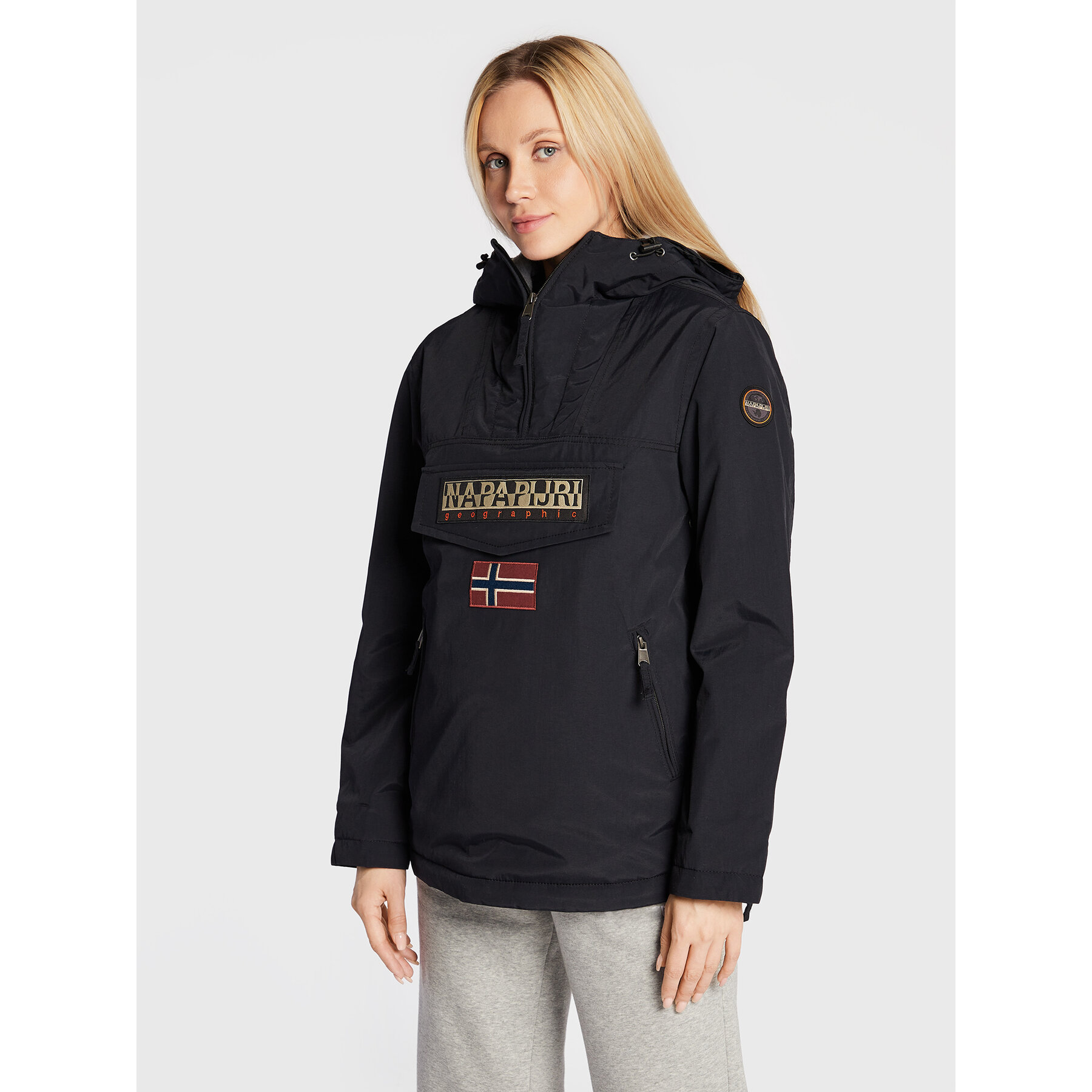 Napapijri Anorak Rainforest NP0A4GM6 Schwarz Regular Fit